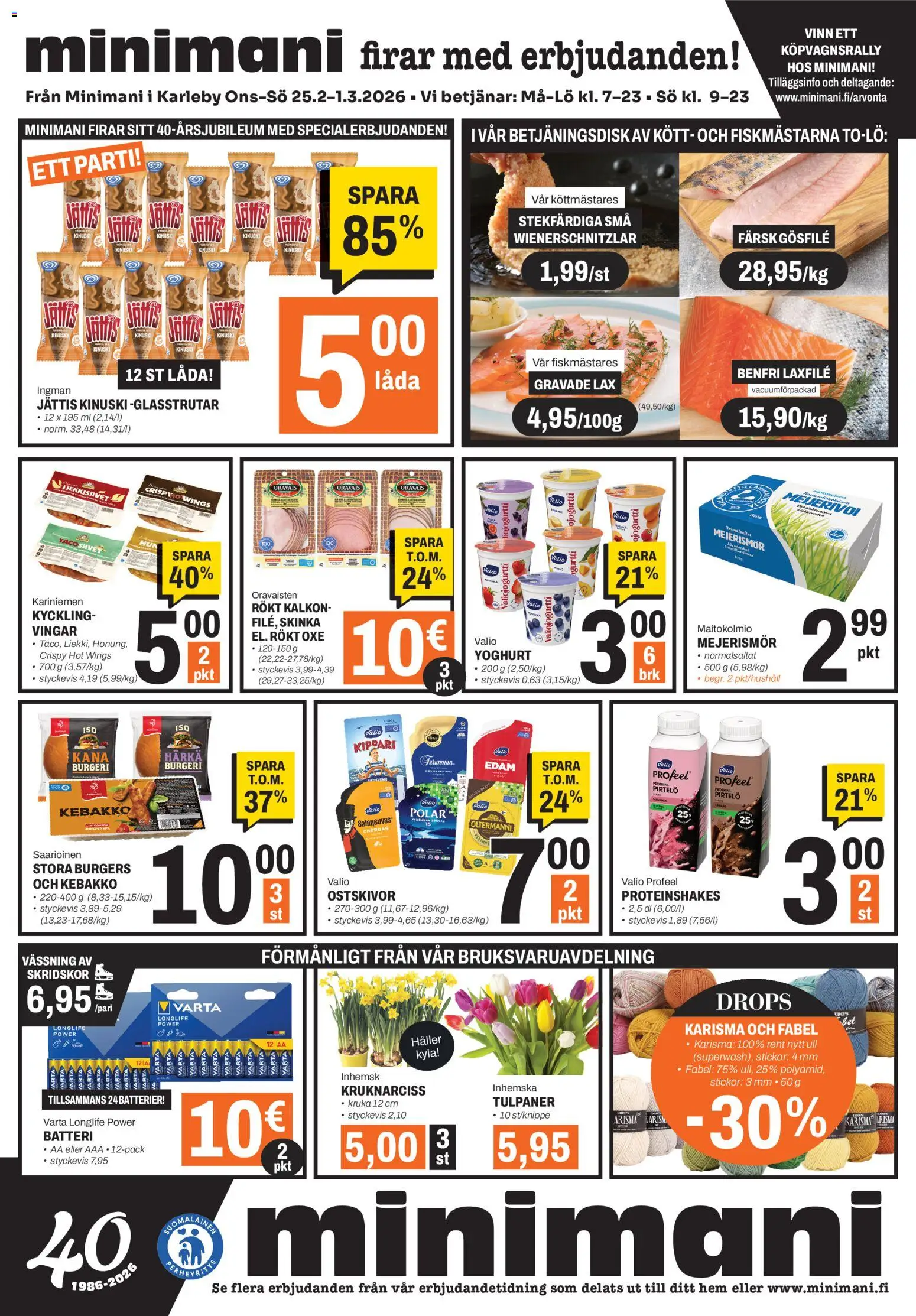 Minimani Tarjoukset - Kokkola – voimassa 25.02.2026 alkaen | Sivu: 2 | Tuotteet: Kana, Pirtelö, Cheddar