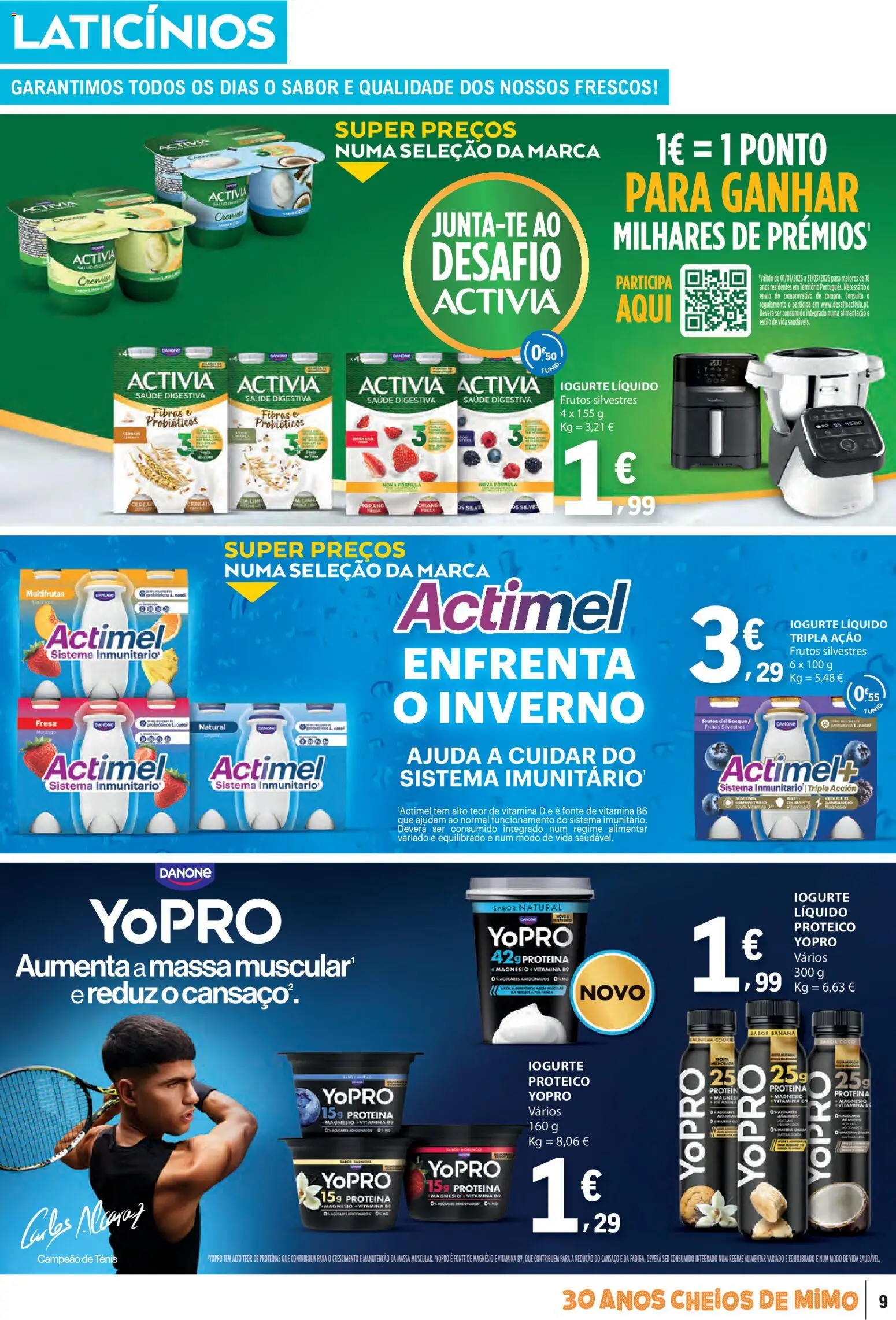 E.Leclerc folheto │ válido de 12.03.2026 | Página: 9 | Produtos: Probióticos, Vitamina d, Massa, Iogurte liquido