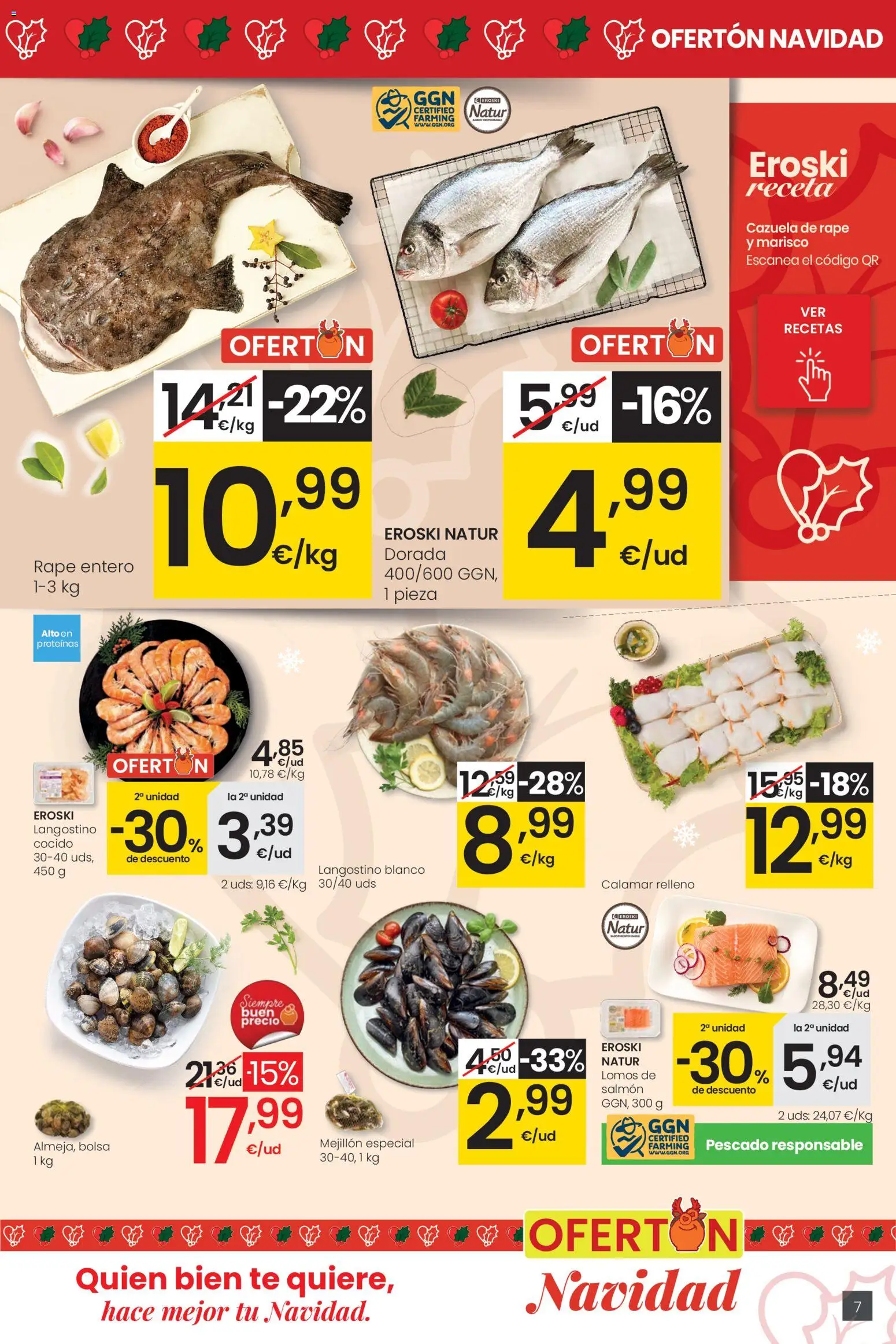 Eroski - Ofertón Navidad  │ válido desde el 27.11.2025 | Página: 7 | Productos: Pescado, Té, Bolsa, Langostino