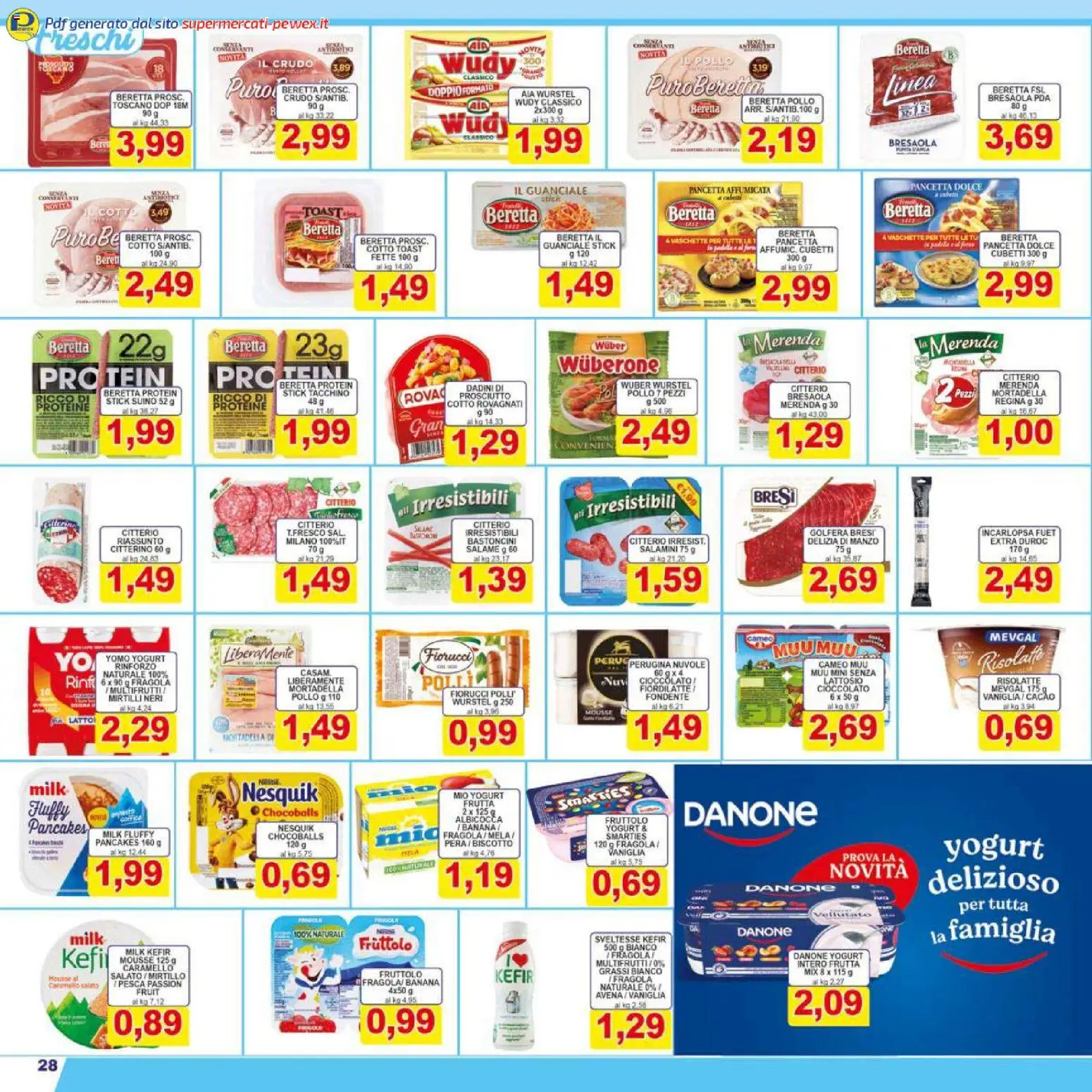 Volantino Pewex del 06.12.2025 | Pagina: 28 | Prodotti: Pancetta, Pesca, Mortadella, Guanciale