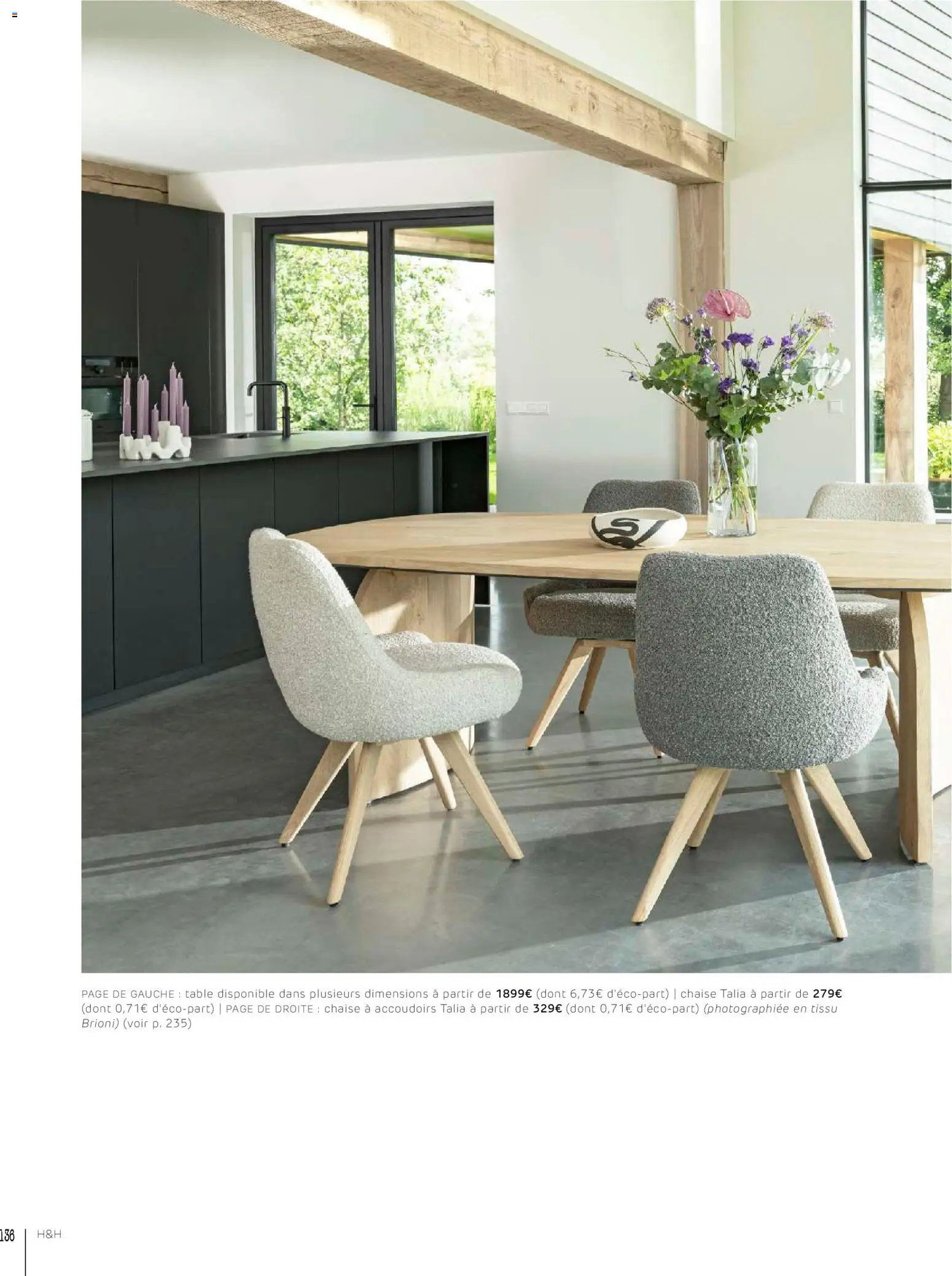 {H1} | Page: 136 | Produits: Table, Chaise