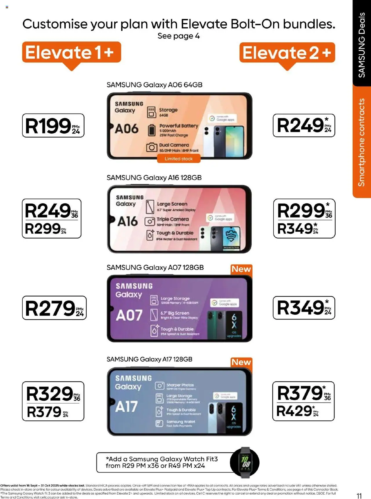 New Cell C catalogue – valid from 16.09.2025 | Page: 11 | Products: Sim, Watch, Battery, Stock