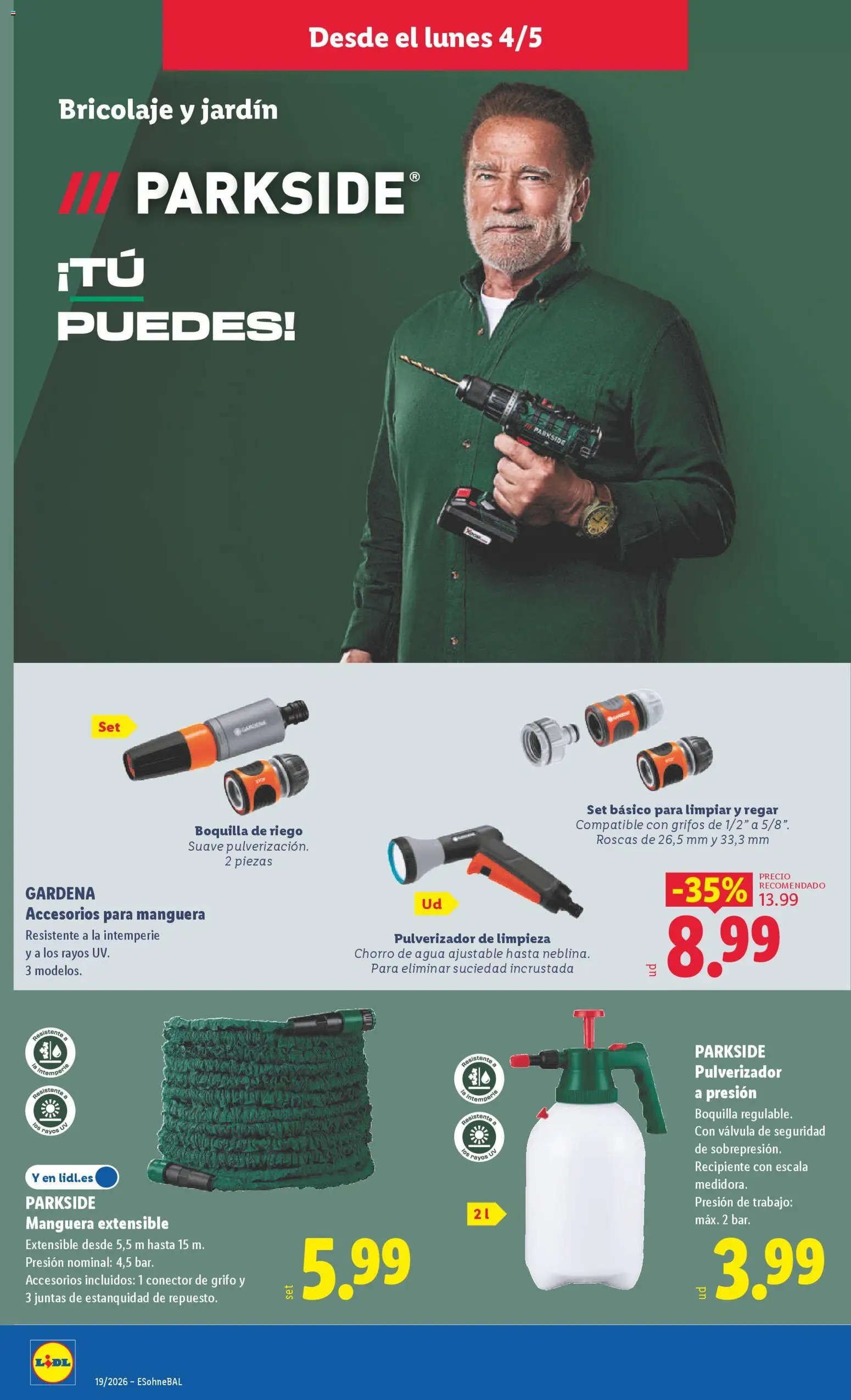 Lidl folleto de bazar │ válido desde el 04.05.2026 | Página: 8 | Productos: Manguera, Té, Conector