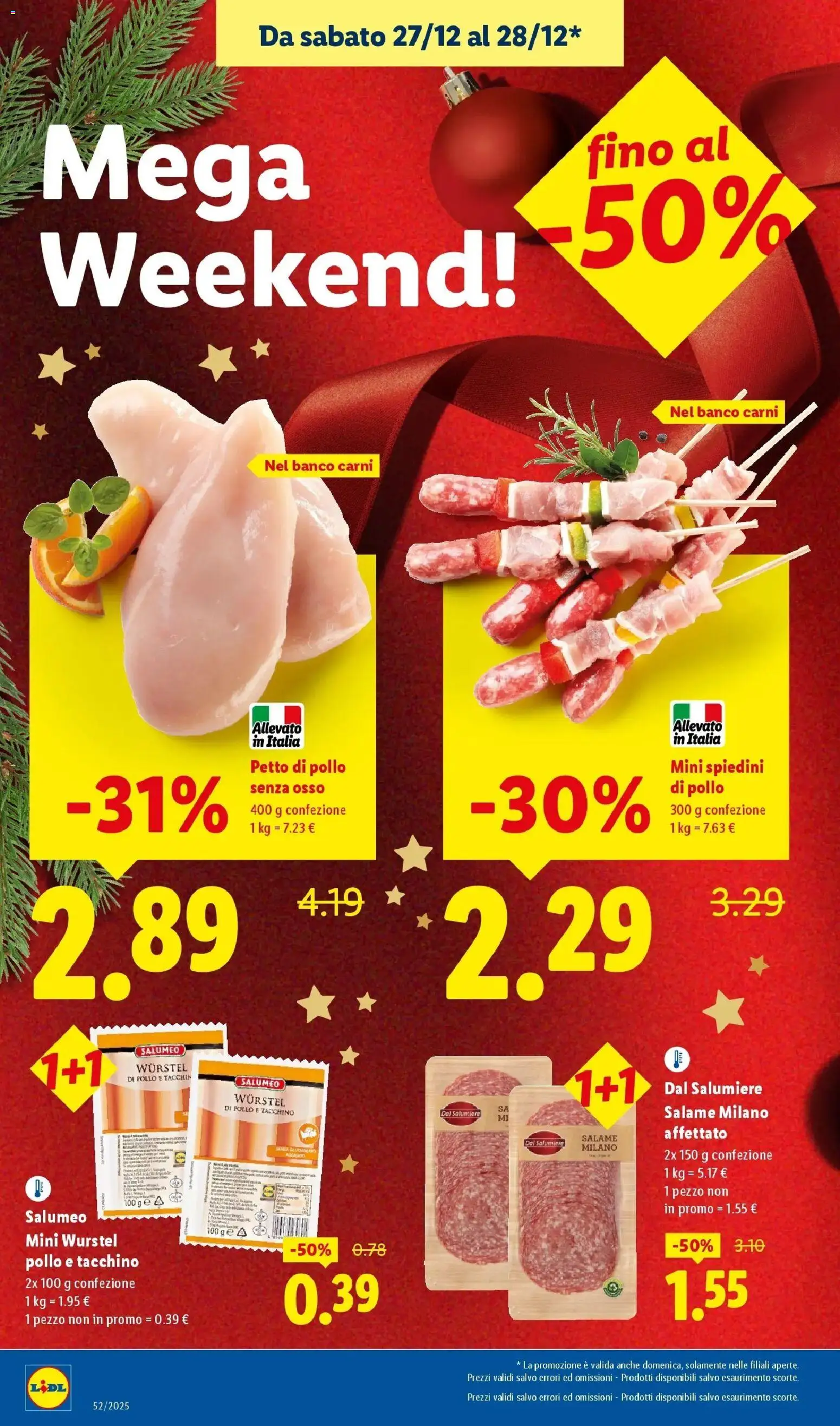 Volantino Lidl del 20.12.2025 | Pagina: 54 | Prodotti: Pollo, Tacchino, Wurstel, Spiedini