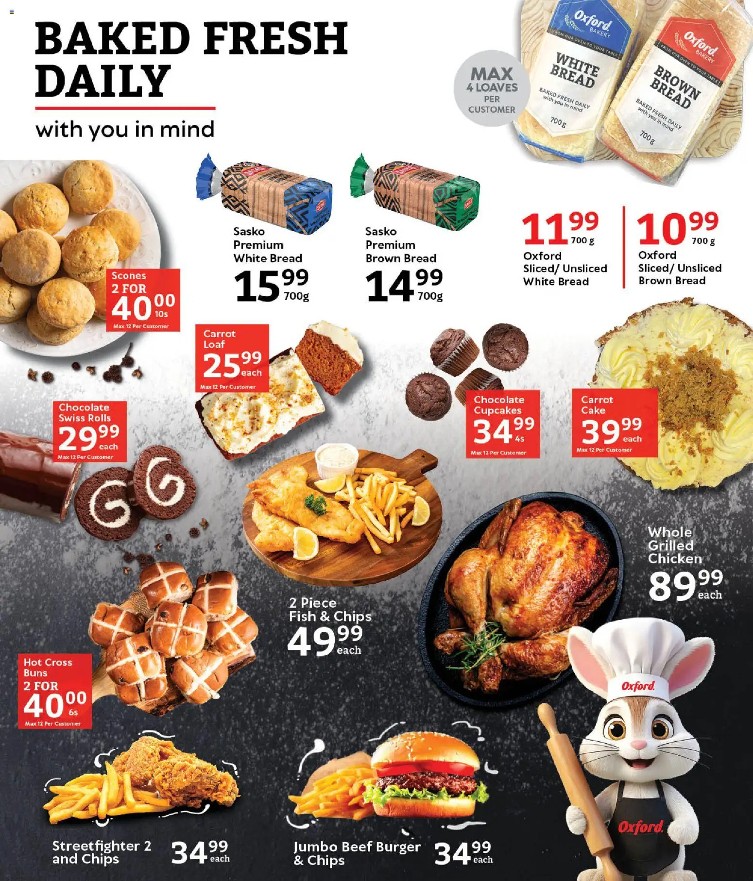 New Oxford Freshmarket catalogue – valid from 03.03.2026 | Page: 11 | Products: Bakery, Buns, Chicken, Fish