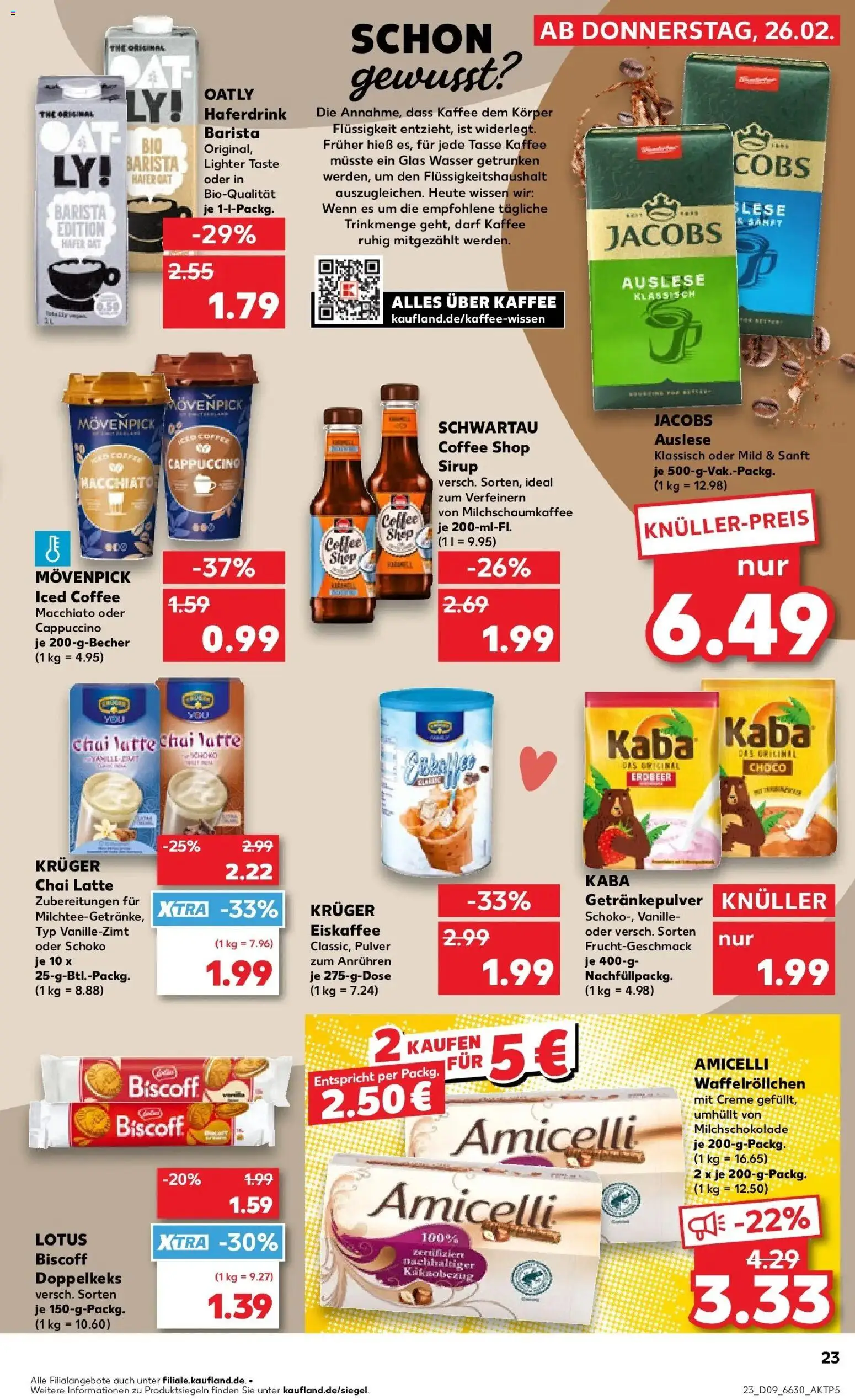 Kaufland prospekt Lünen	 – gültig ab 26.02.2026 | Seite: 23 | Produkte: Sirup, Haferdrink, Wasser, Oatly