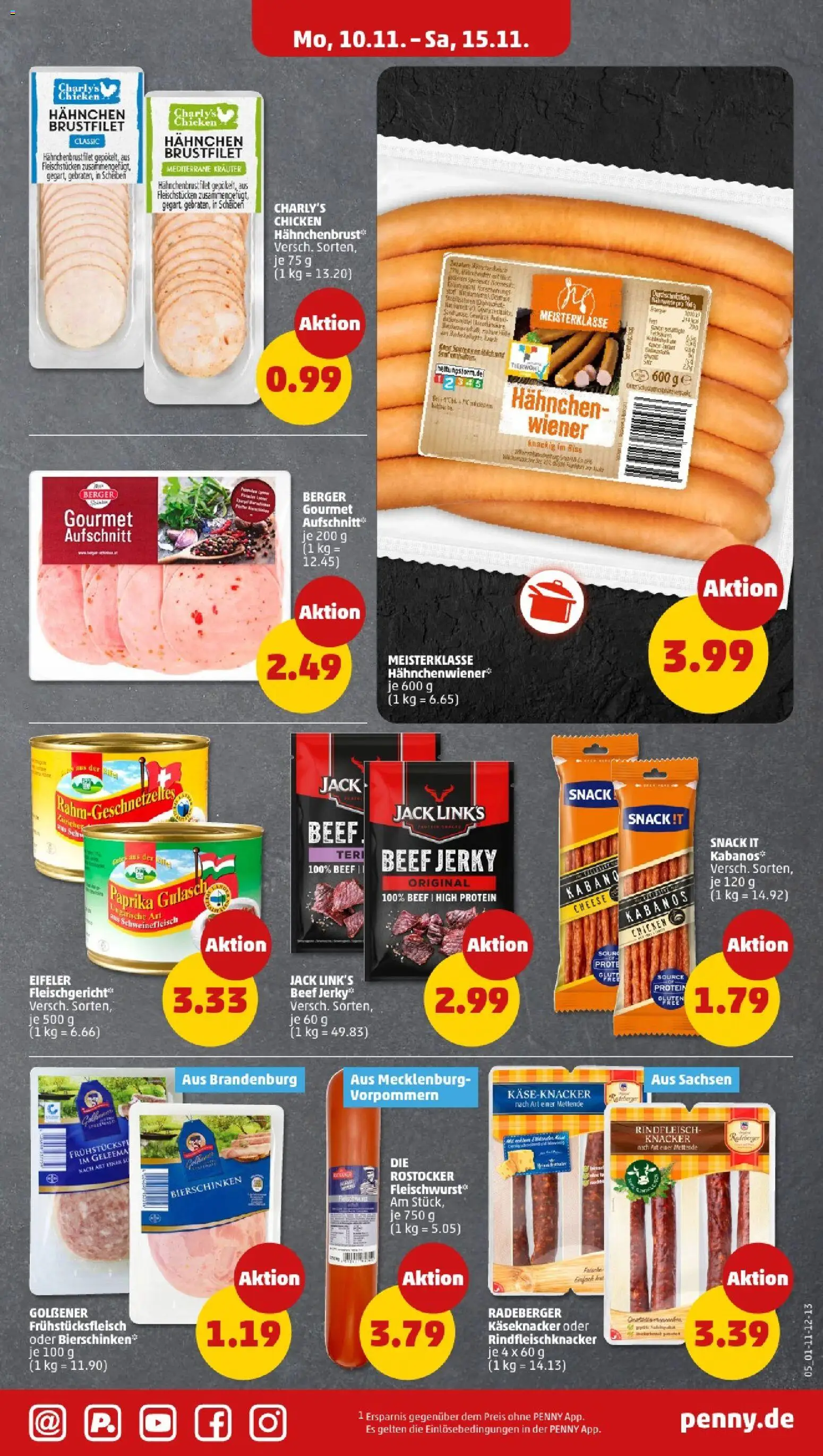 Penny - Sachsen – gültig ab 10.11.2025 | Seite: 5 | Produkte: Hahnchen, Schweinefleisch, Rindfleisch, Hahnchenbrust