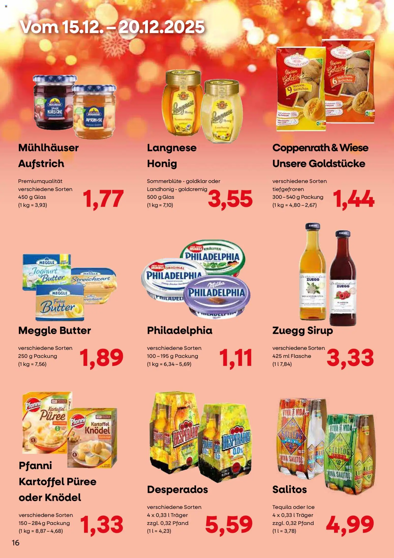 KONSUM Leipzig Kunden-journal – gültig ab 08.12.2025 | Seite: 16 | Produkte: Langnese, Joghurt, Tequila, Desperados