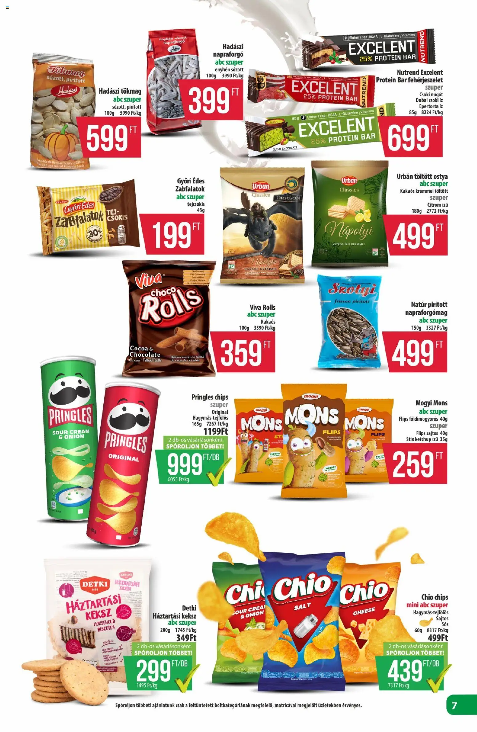 COOP akciós ujság - amely érvényes a következő dátumtól: 22.01.2026 | Oldal: 7 | Termékek: Tökmag, Protein bar, Napraforgómag, Keksz