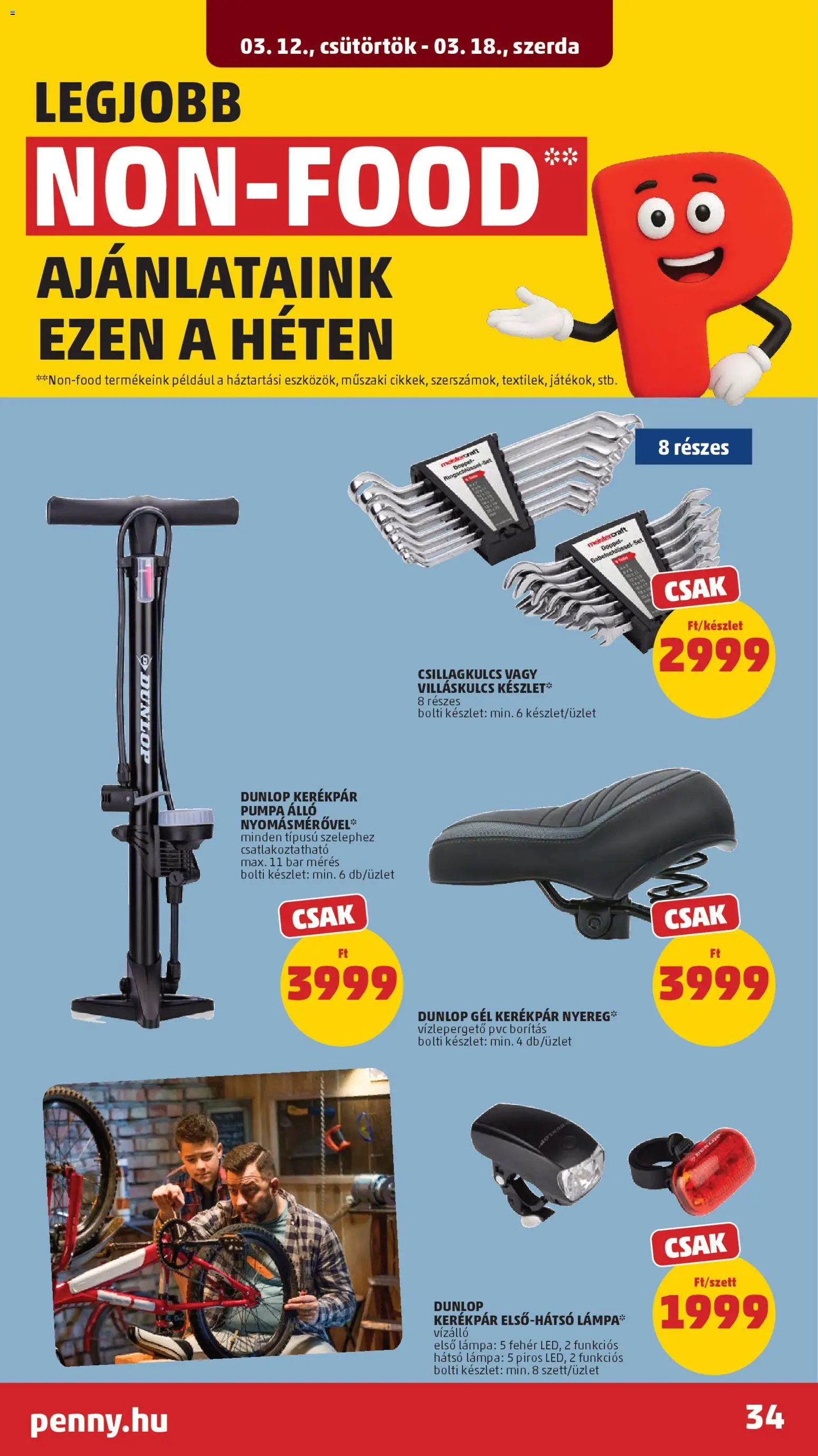 PENNY akciós ujság - amely érvényes a következő dátumtól: 12.03.2026 | Oldal: 40 | Termékek: Lámpa, Kerékpár
