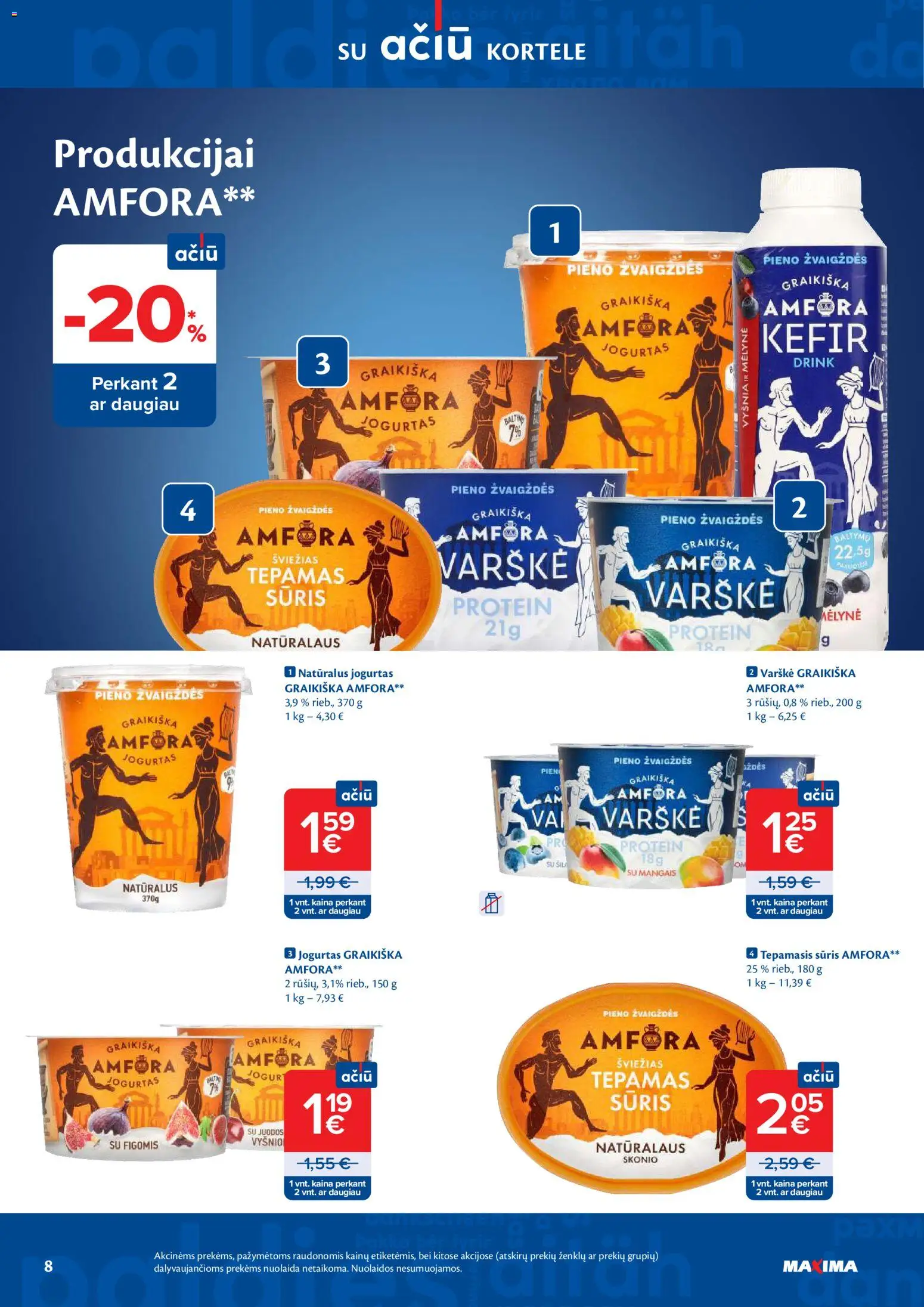 MAXIMA akcijos nuo 14.04.2026 | Puslapis: 8 | Prekių: Jogurtas, Sūris, Varškė