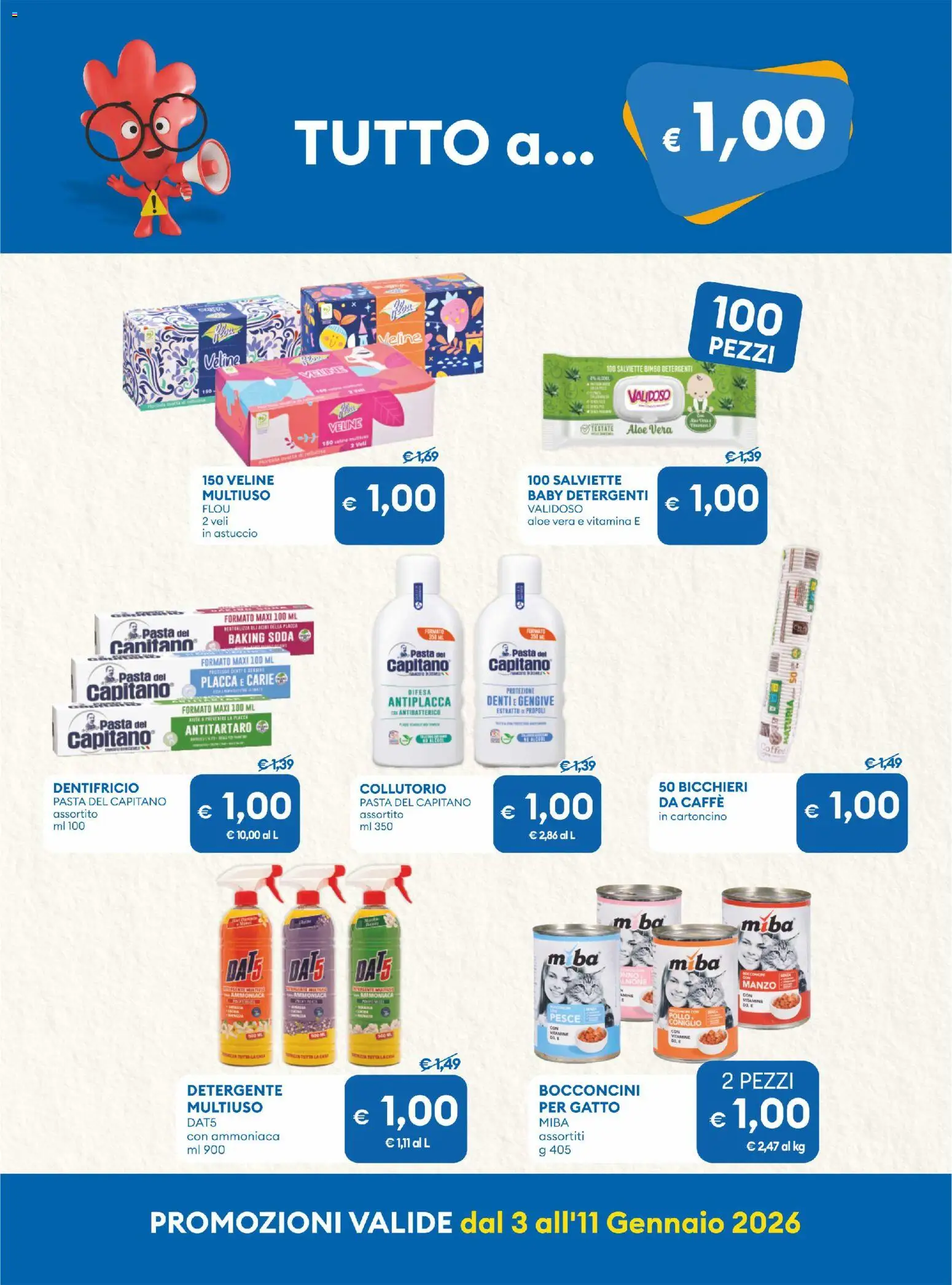 Volantino MD Discount del 03.01.2026 | Pagina: 5 | Prodotti: Collutorio, Manzo, Pasta, Aloe vera