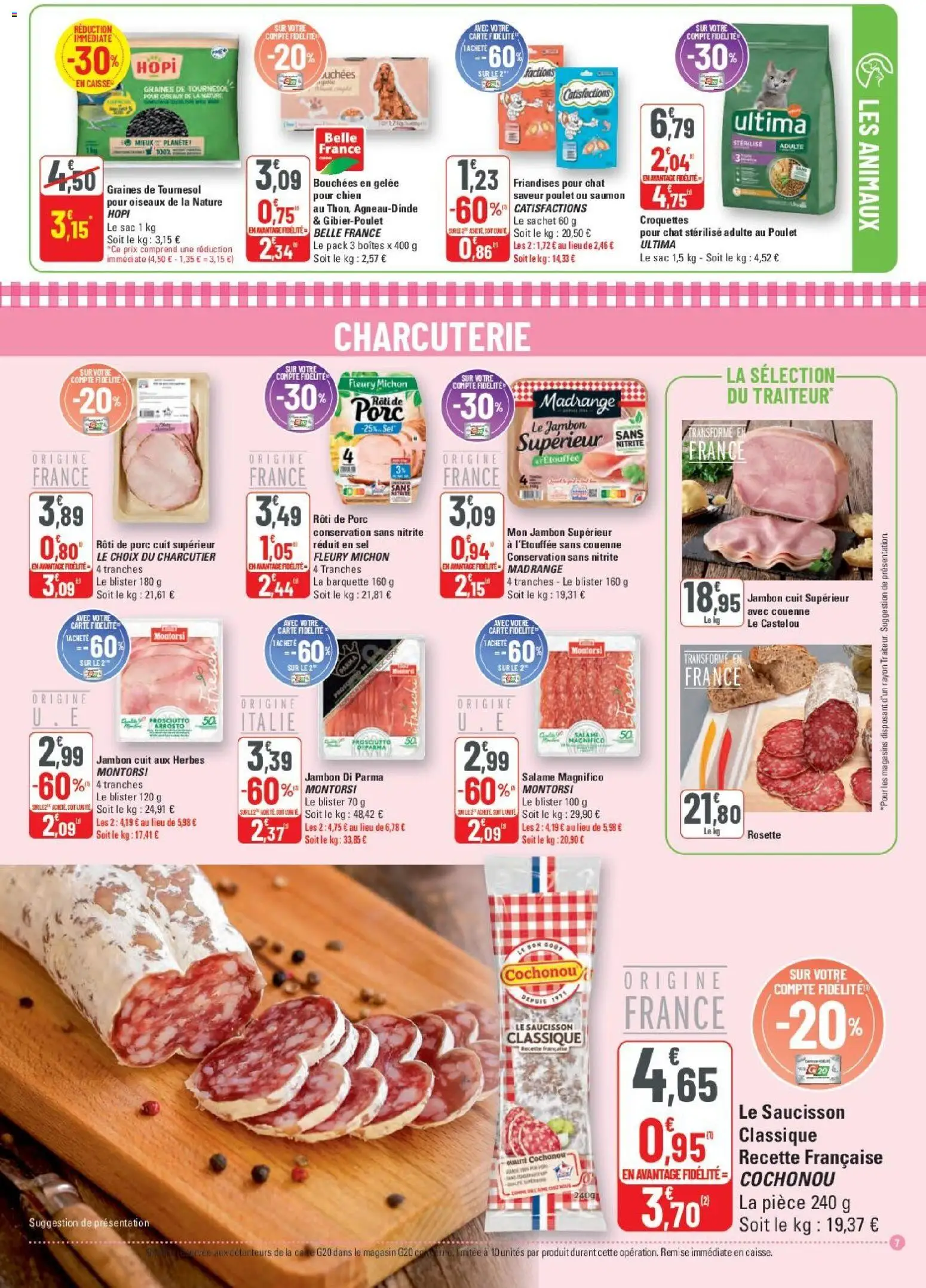 {H1} | Page: 7 | Produits: Saucisson, Sac, Jambon, Gelée