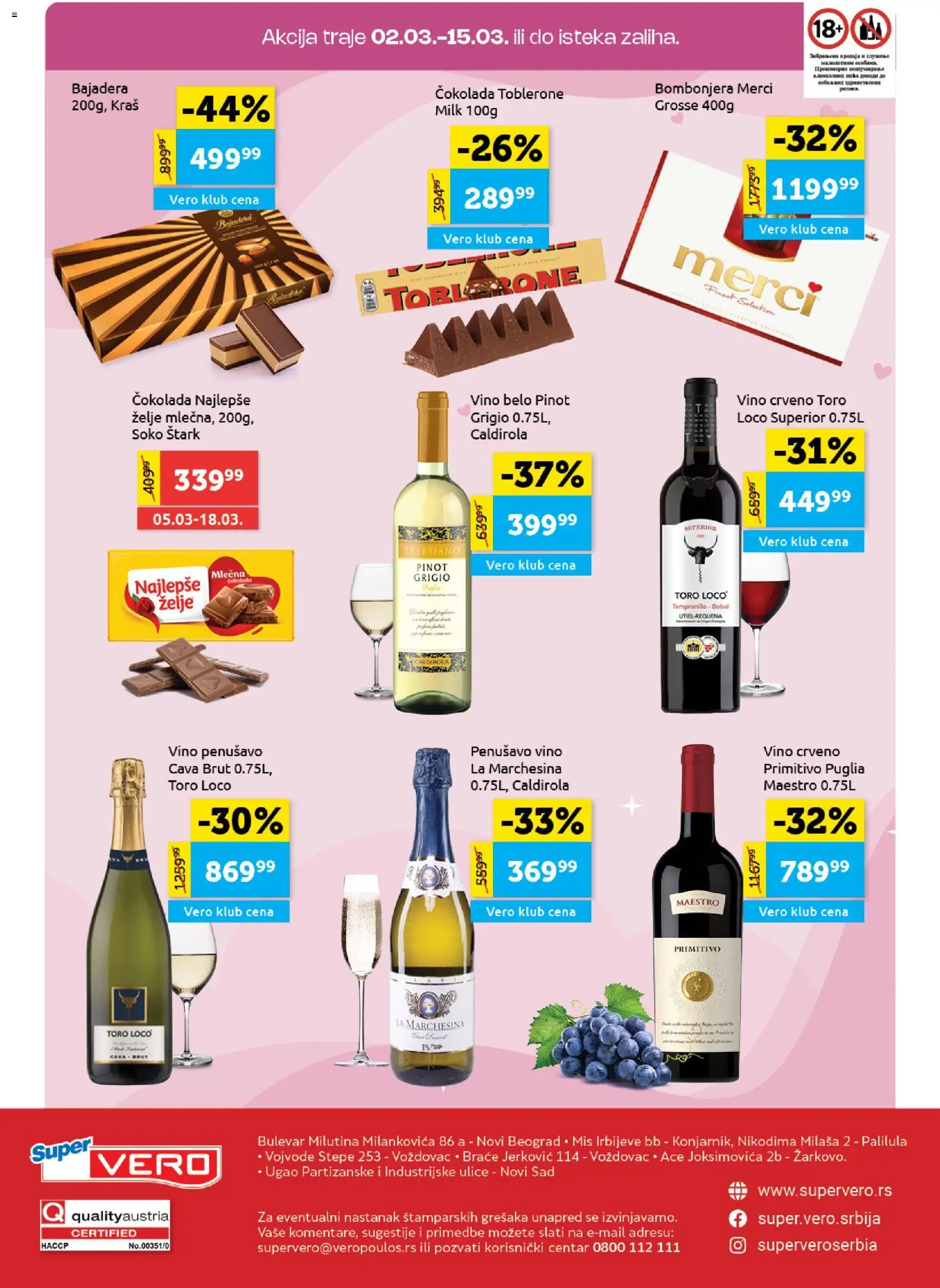 SuperVERO katalog - važi od 04.03.2026 | Strana: 4 | Proizvode: Bombonjera, Miš, Toblerone, Čokolada