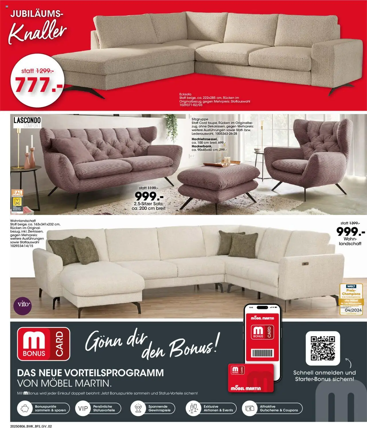 Möbel Martin Prospekt 	 - gültig ab dem 06.08.2025 | Seite: 2 | Produkte: Wohnlandschaft, Ecksofa