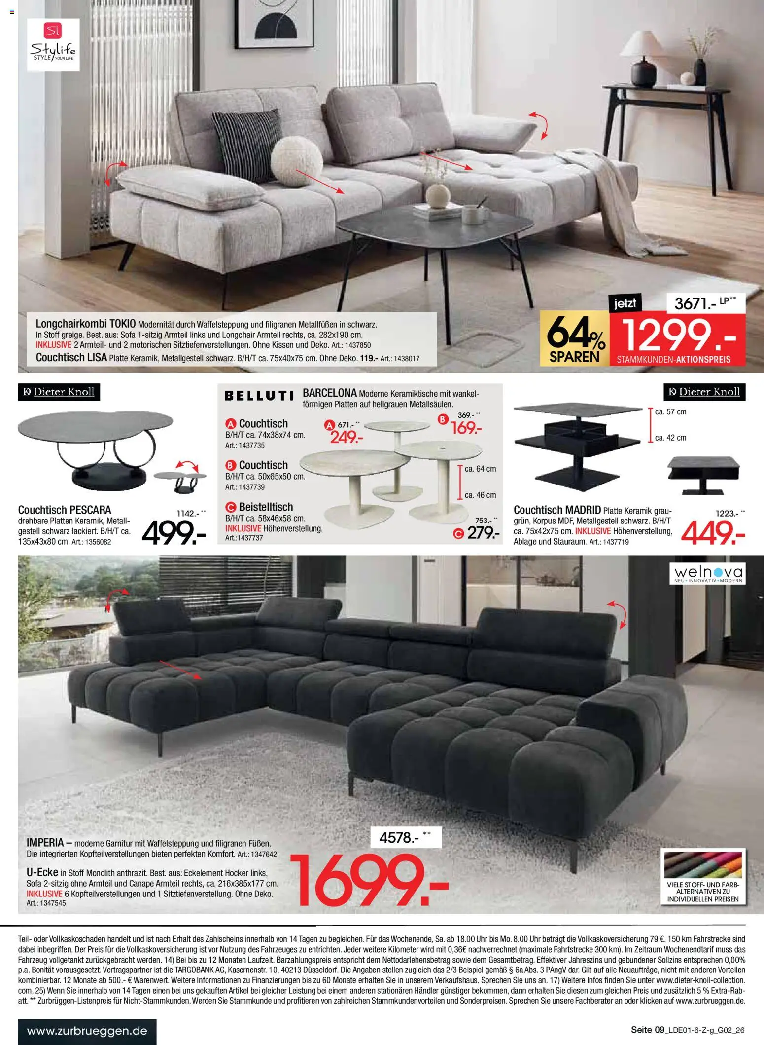 Zurbrüggen Große Marken-Sensation – gültig ab 31.01.2026 | Seite: 9 | Produkte: Beistelltisch, Sofa, Couchtisch, Uhr