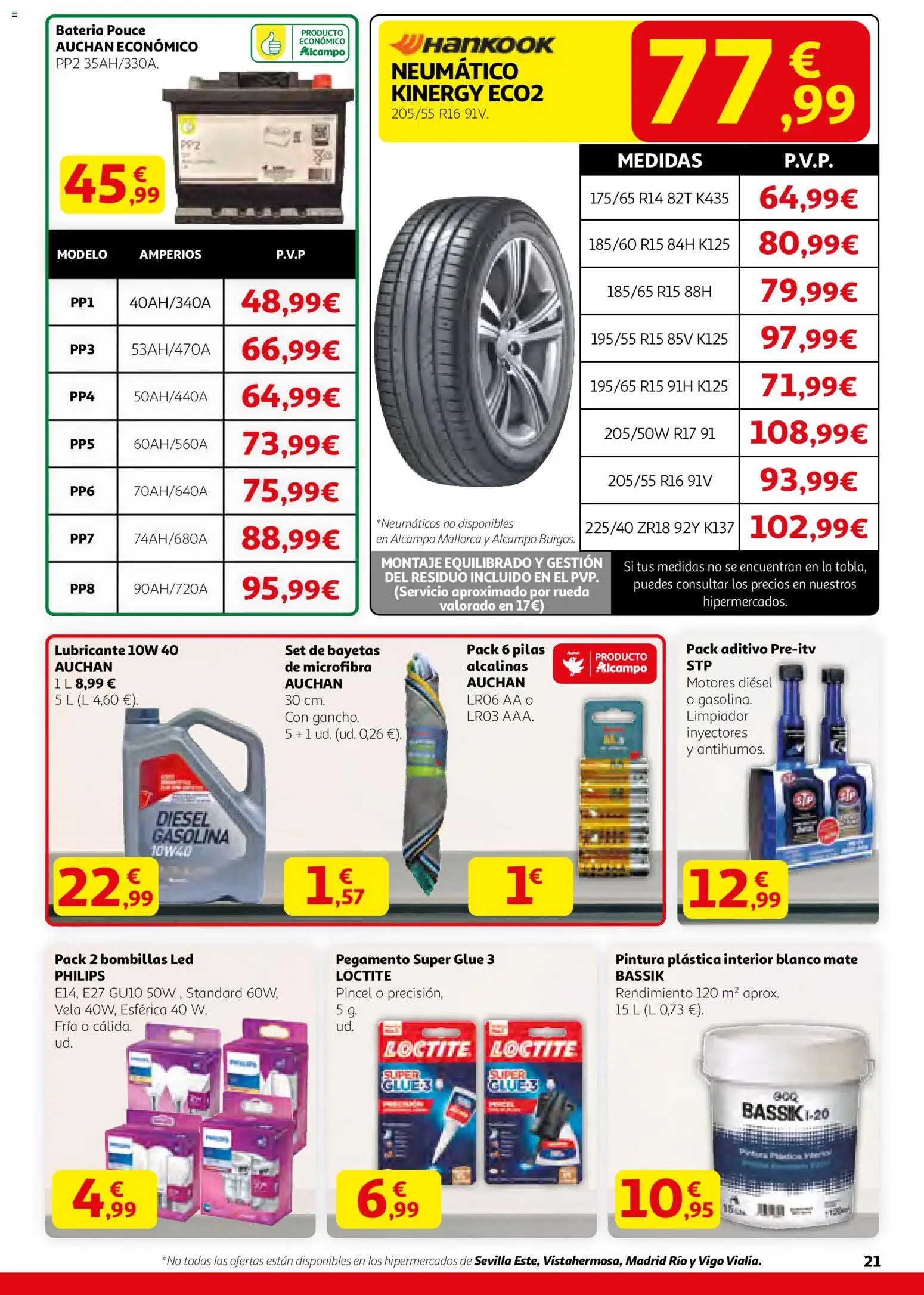 Alcampo -  HG Nacional Unificado │ válido desde el 29.01.2026 | Página: 21 | Productos: Noodles αυγού, Pintura plástica, Vela, Batería