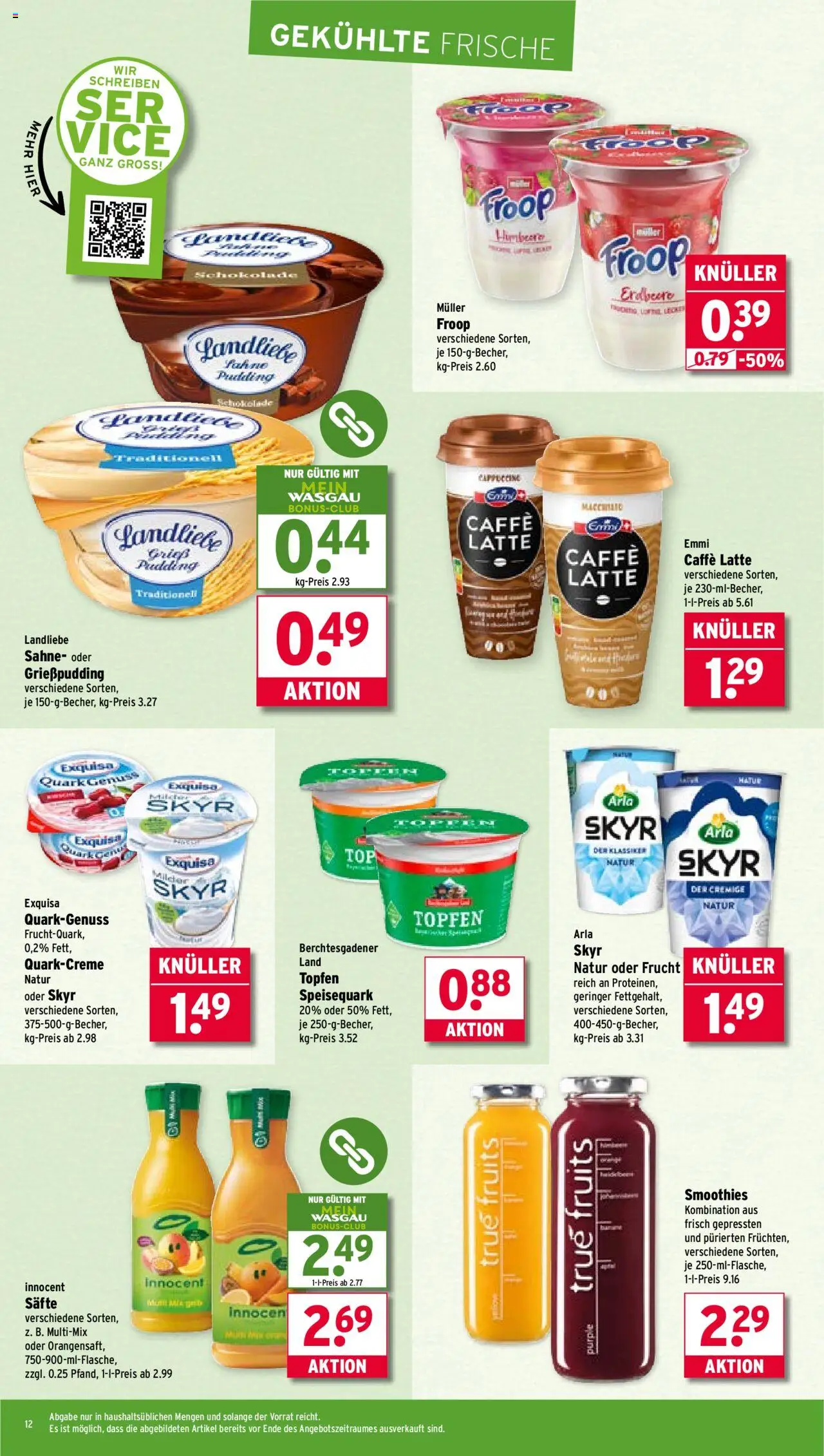 Wasgau Prospekt 	 - gültig ab dem 21.07.2025 | Seite: 12 | Produkte: Pudding, Himbeere, Sahne, Speisequark