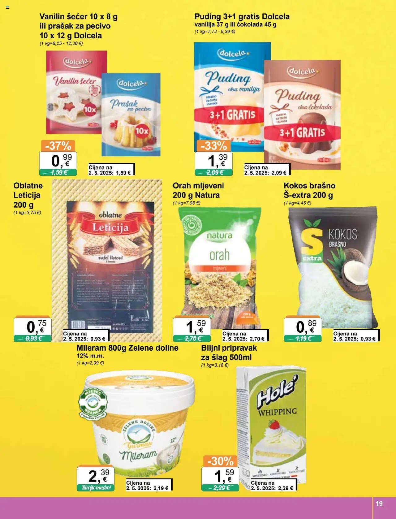 KTC katalog | vrijedi od 22.10.2025 | Stranica: 19 | Proizvodi: Prašak za pecivo, Šlag, Pecivo, Orah