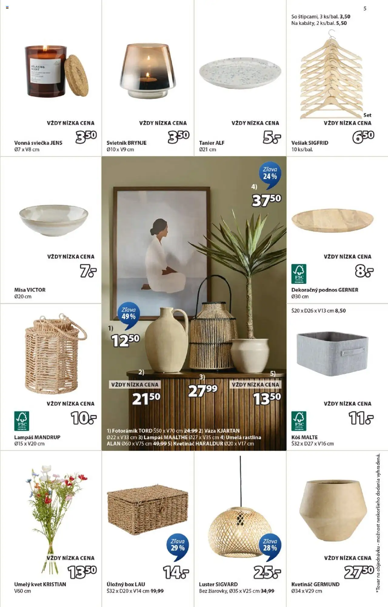 Nové JYSK akcie – leták je platný od 08.10.2025 | Strana: 5 | Produkty: Vešiak, Luster, Kôš