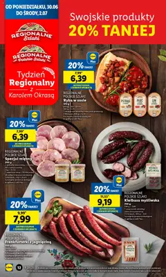 Lidl Gazetka od 30.06.2025 | Strona: 16 | Produkty: Kiełbasa, Frankfurterki, Wieprzowina, Ryba