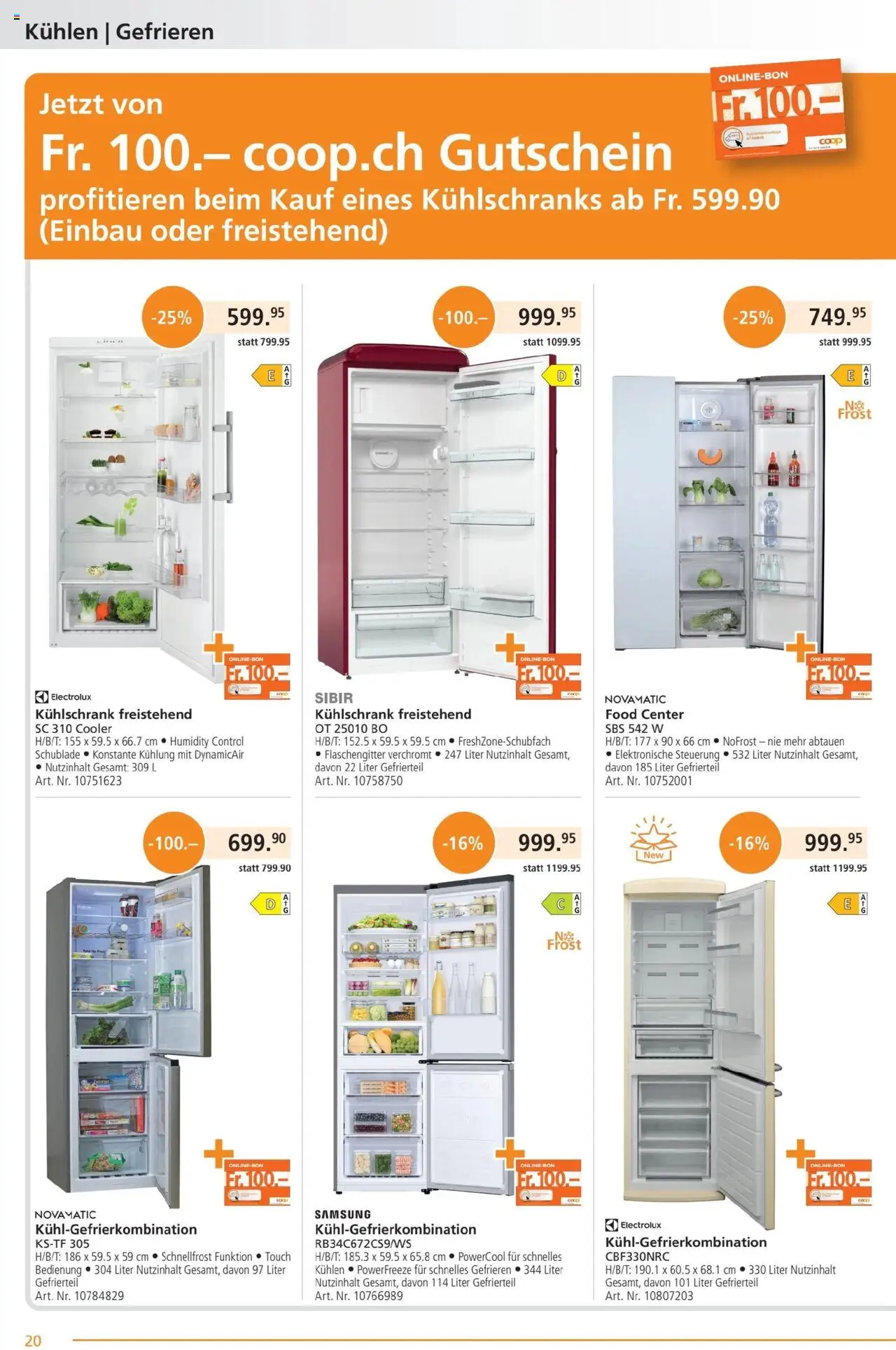 Fust Aktionen ab 28.07.2025 | Seite: 20 | Produkte: Kühlgefrierkombination, Samsung, Kühlschrank