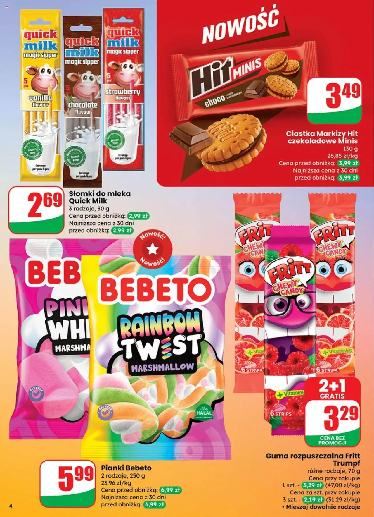 Dino Gazetka od 15.10.2025 | Strona: 4 | Produkty: Mleka, Słomki, Pianki, Ciastka