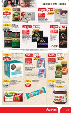 Auchan akciós ujság - amely érvényes a következő dátumtól: 10.07.2025 | Oldal: 33 | Termékek: Nescafé, Kávékapszula, Cappuccino, Tea