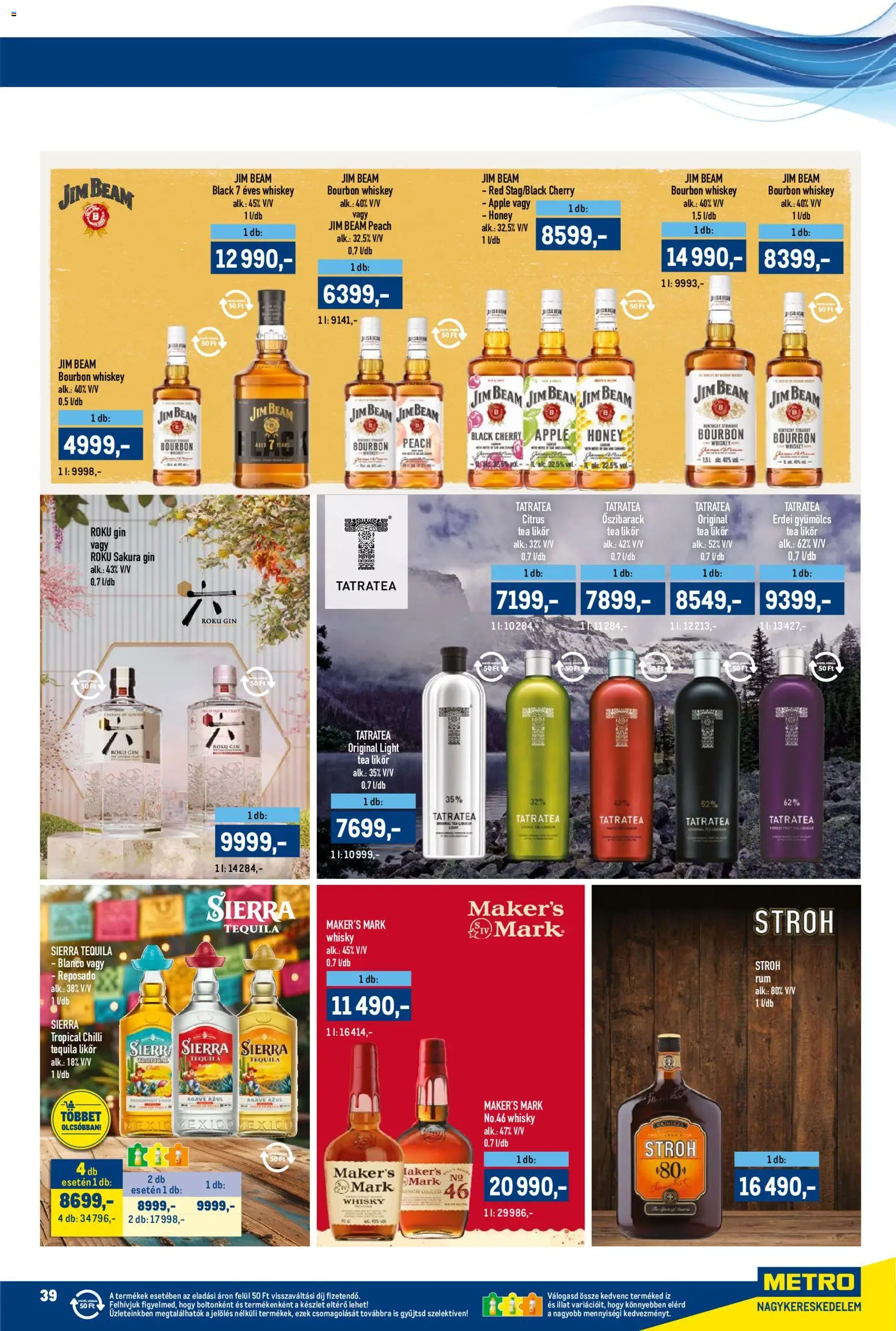 Metro akciós ujság - amely érvényes a következő dátumtól: 15.11.2025 | Oldal: 39 | Termékek: Gyümölcs, Whiskey, Tea, Whisky