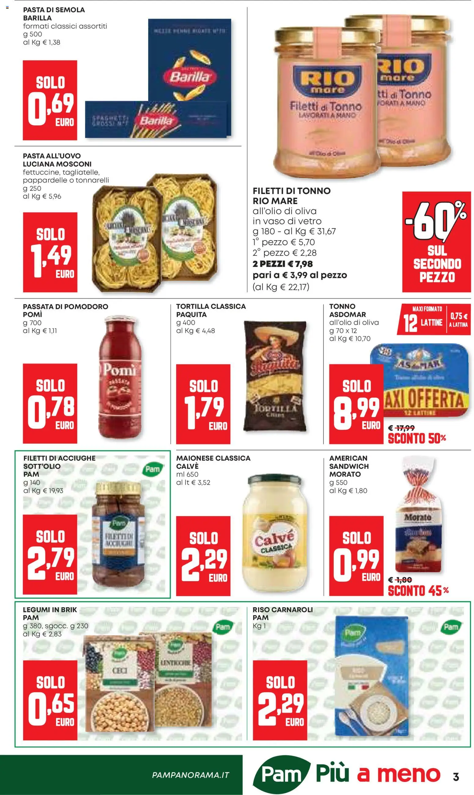 Volantino Panorama del 12.02.2026 | Pagina: 3 | Prodotti: Riso Carnaroli, Pomodoro, Tonno, Vaso