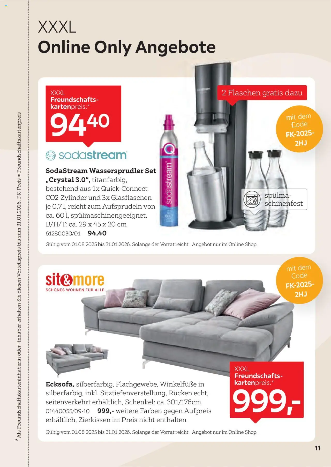 XXXL Lutz Freundschaftskartenjournal - gültig ab dem 01.08.2025 | Seite: 11 | Produkte: Sodastream