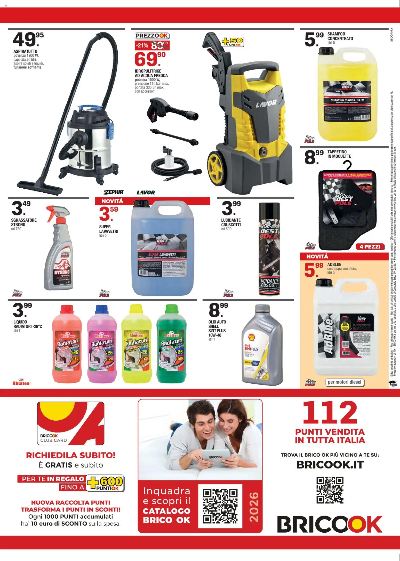 Volantino Brico OK del 05.03.2026 | Pagina: 8 | Prodotti: Tè, Sgrassatore, Acqua, Tappeto
