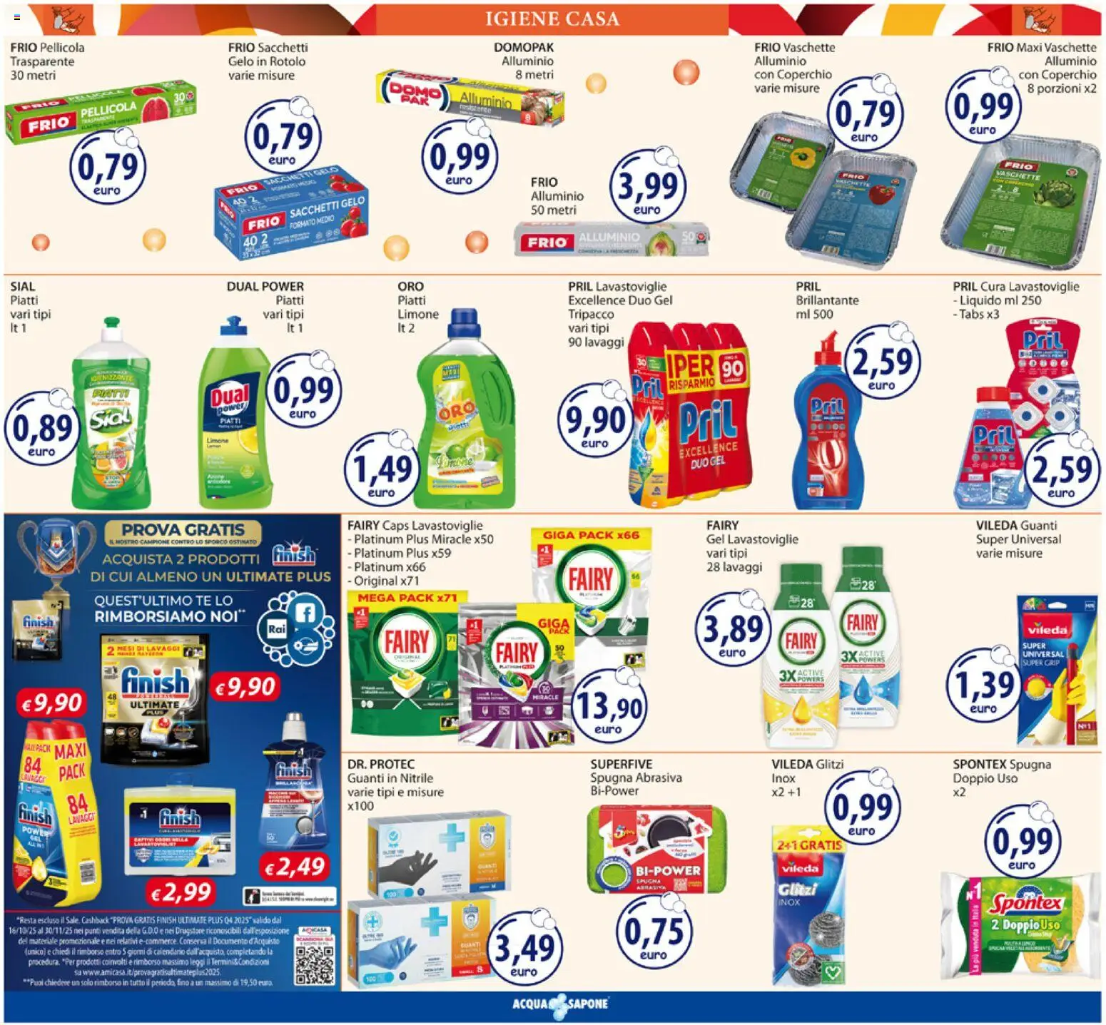 Volantino Acqua e Sapone del 03.11.2025 | Pagina: 14 | Prodotti: Spugna, Lavastoviglie, Alluminio, Vaschette