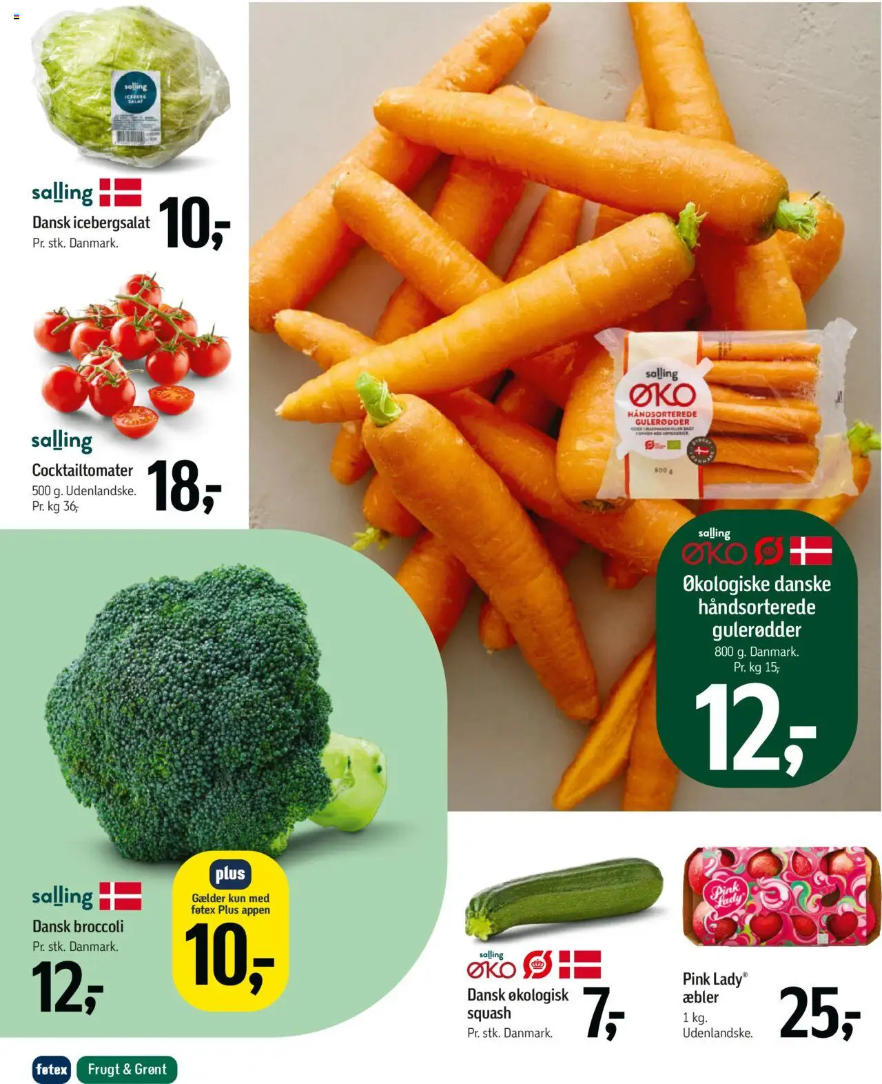 Føtex Tilbudsavis gyldig fra 01.08.2025 | Side: 36 | Produkter: Æbler, Gulerødder, Broccoli, Icebergsalat
