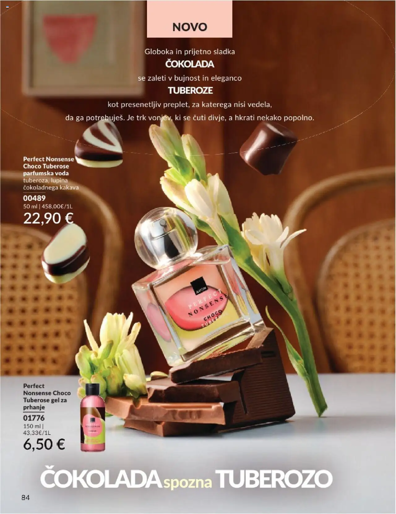 Avon katalog │ velja od 01.07.2025 | Stran: 84 | Izdelki: Gel za prhanje, Cokolada, Voda, Parfumska voda