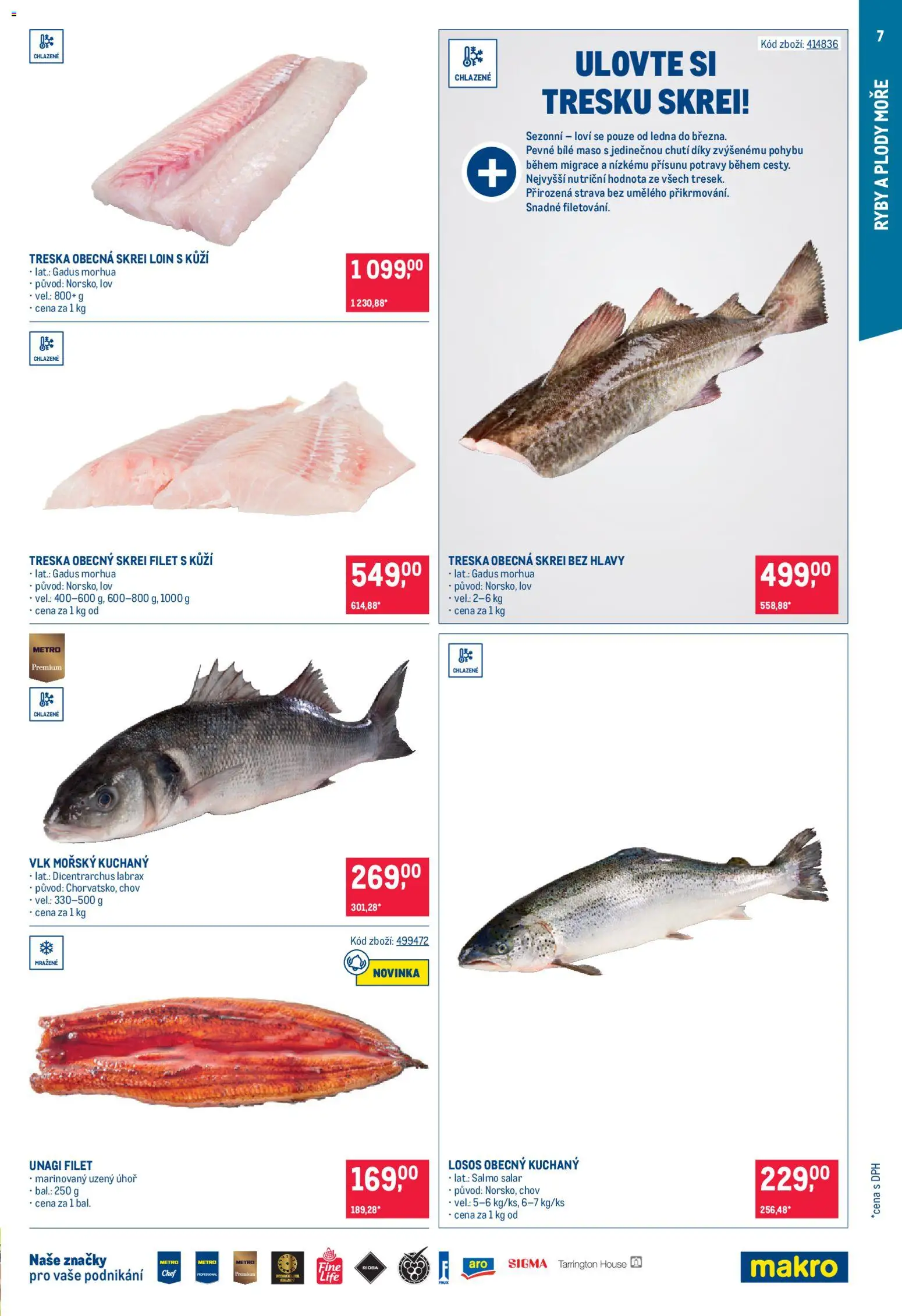 Makro leták - Gastronomie od 28.01.2026 | Strana: 7 | Produkty: Treska, Losos, Filet, Maso