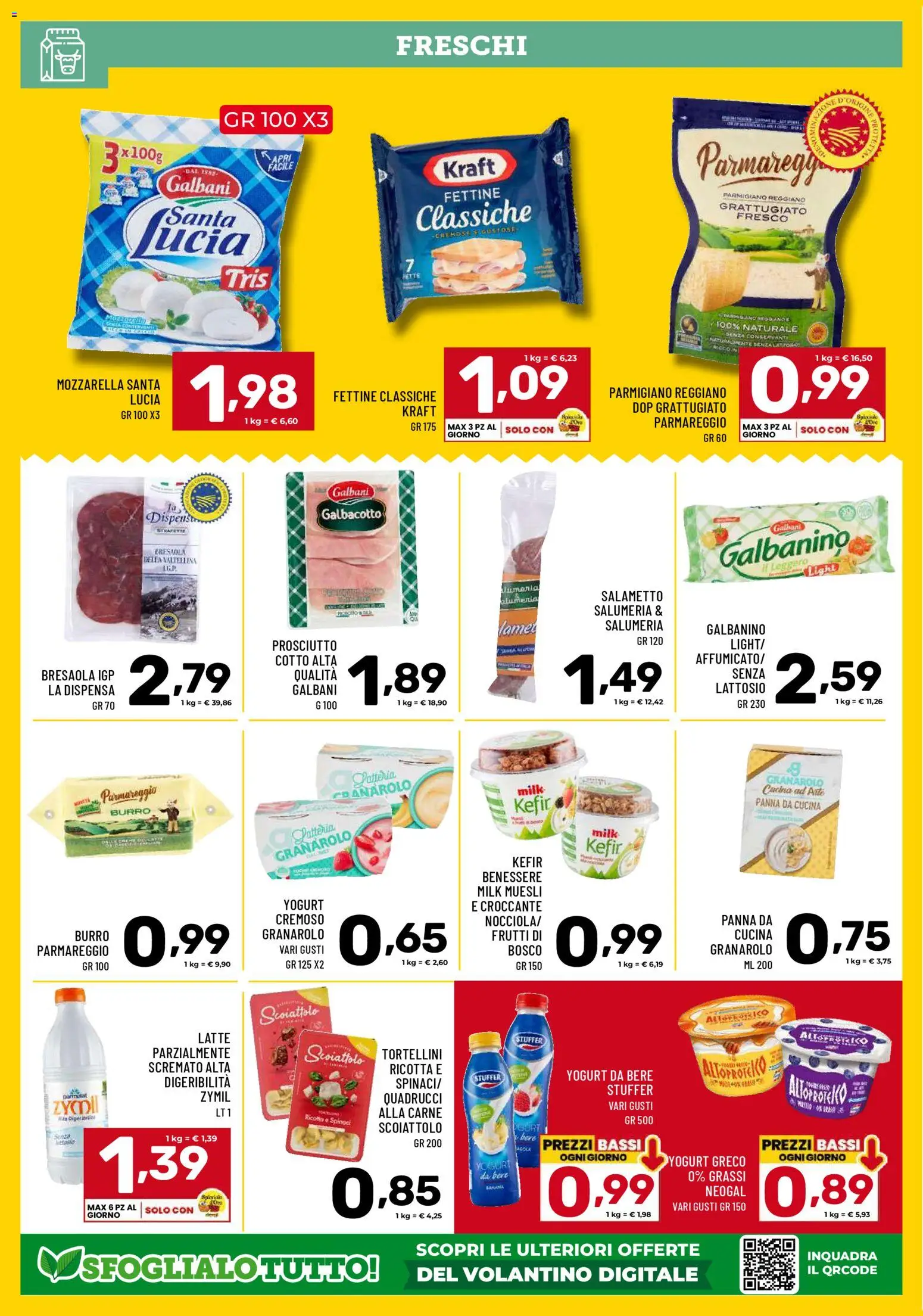 Volantino Il Centesimo del 03.02.2026 | Pagina: 8 | Prodotti: Muesli, Mozzarella, Spinaci, Parmigiano reggiano