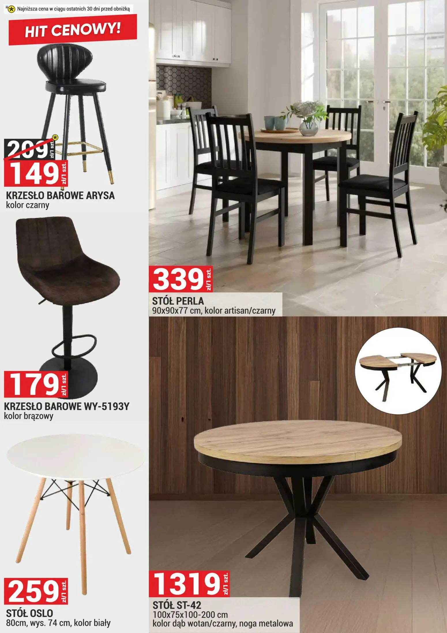 Merkury Market Gazetka - Meble, Wypoczynki, Materace od 01.03.2026 | Strona: 22 | Produkty: Stół, Krzesło
