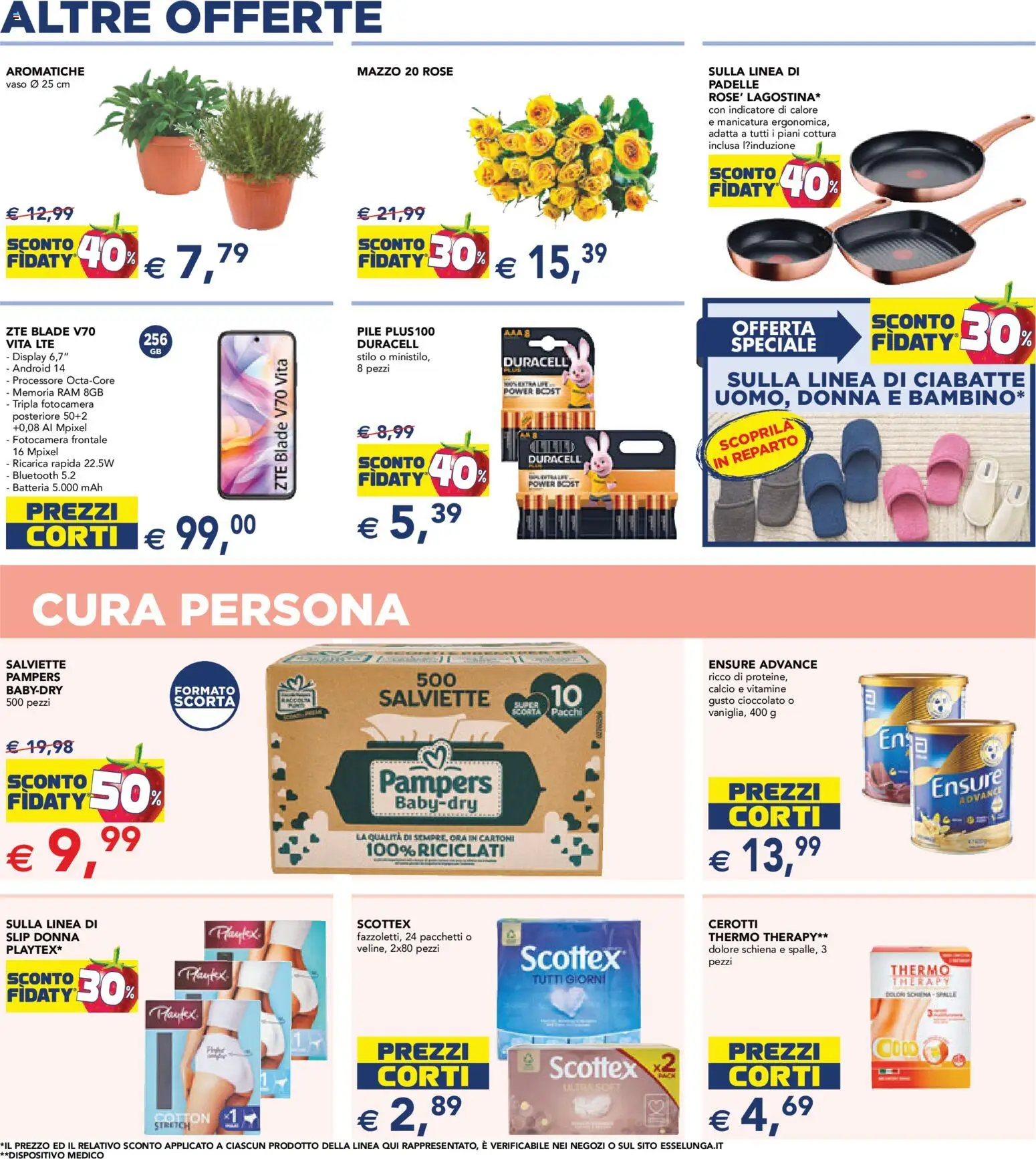 Volantino Esselunga S del 12.03.2026 | Pagina: 3 | Prodotti: Ciabatte, Pampers, Fotocamera, Batteria