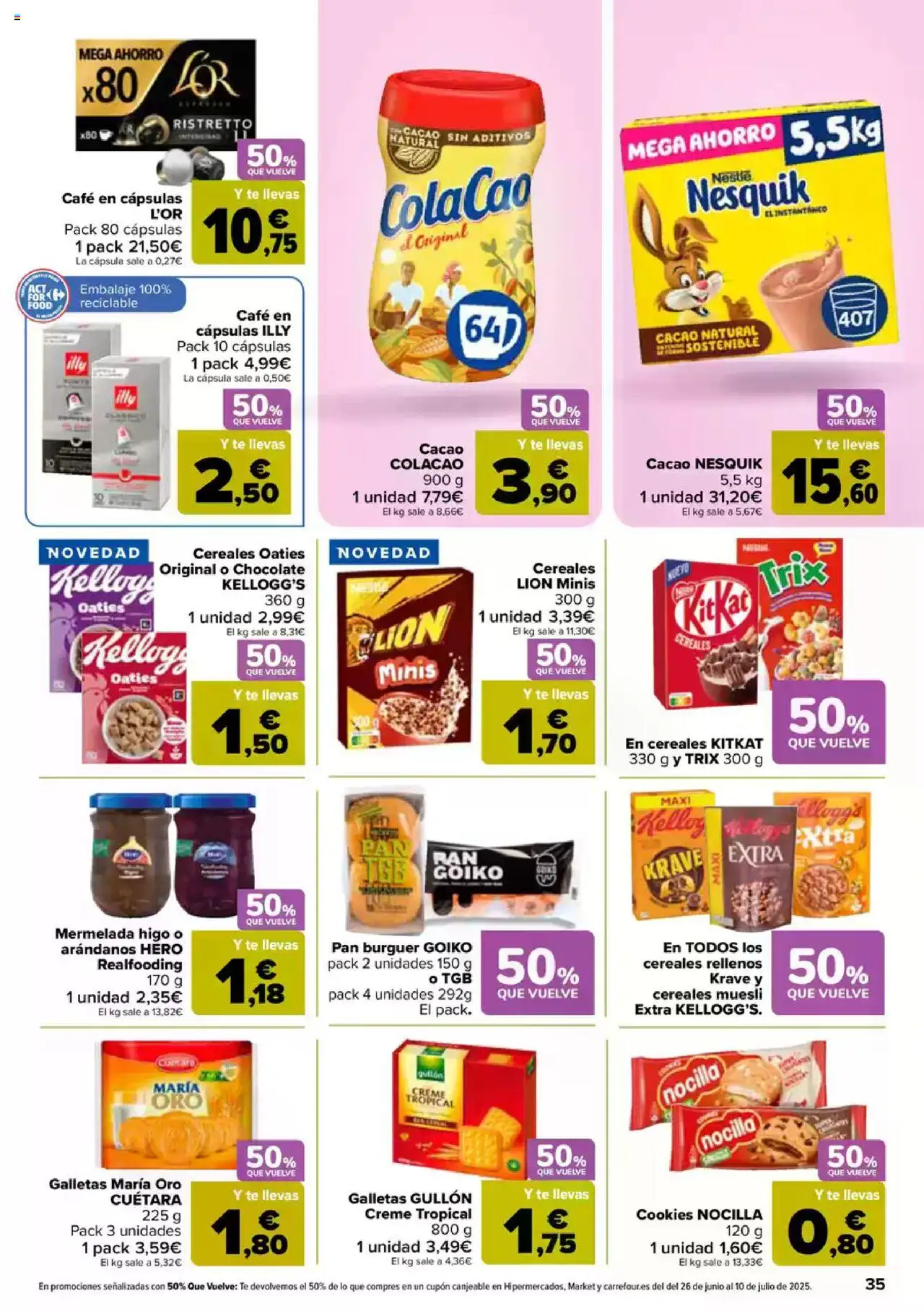 Carrefour folleto │ válido desde el 09.06.2025 | Página: 35 | Productos: Café, Cereales, Té, Φρυγανιές σικάλεως