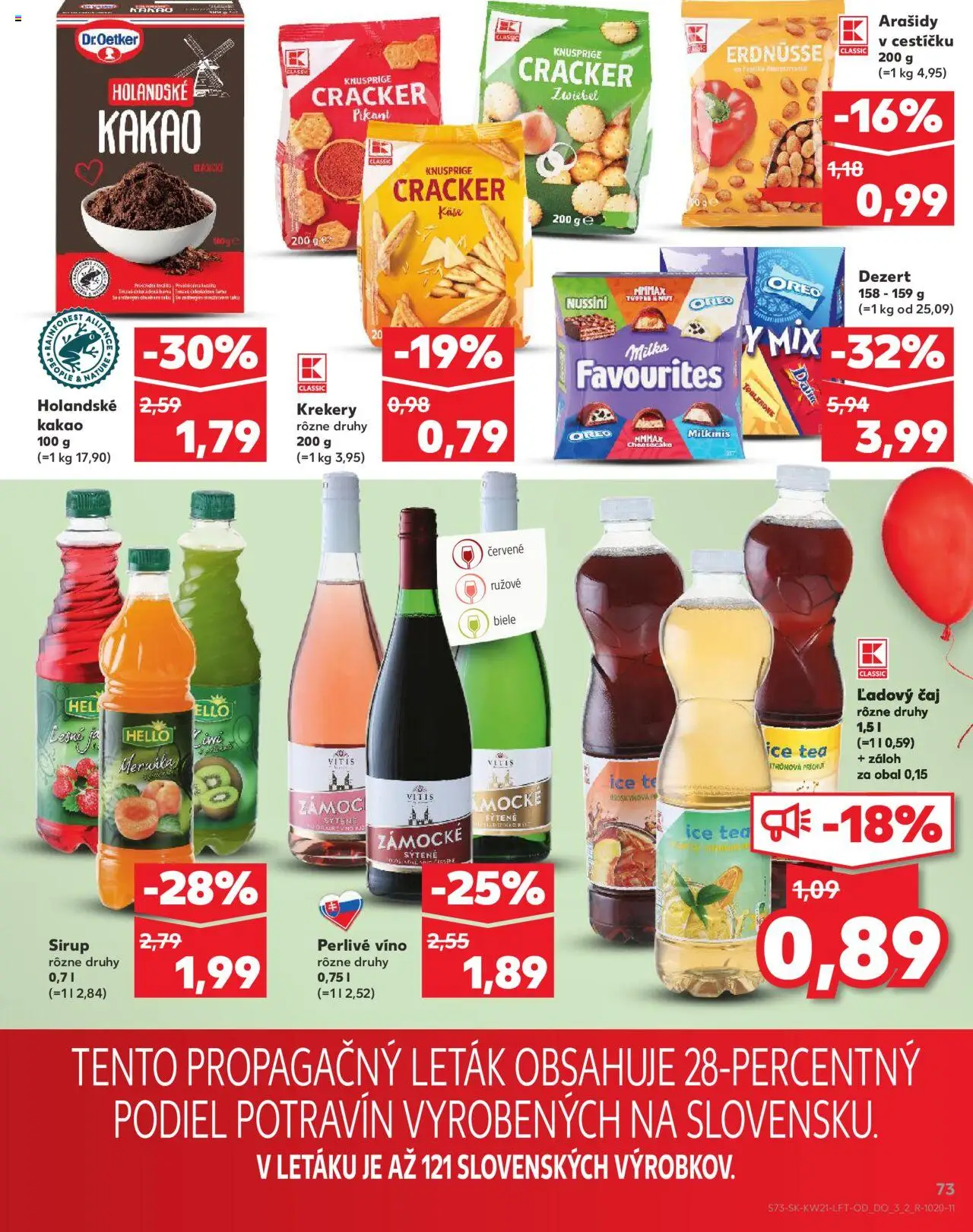 Nové Kaufland akcie – leták je platný od 22.05.2025 | Strana: 73 | Produkty: Víno, Milka, Perlivé víno, Arašidy