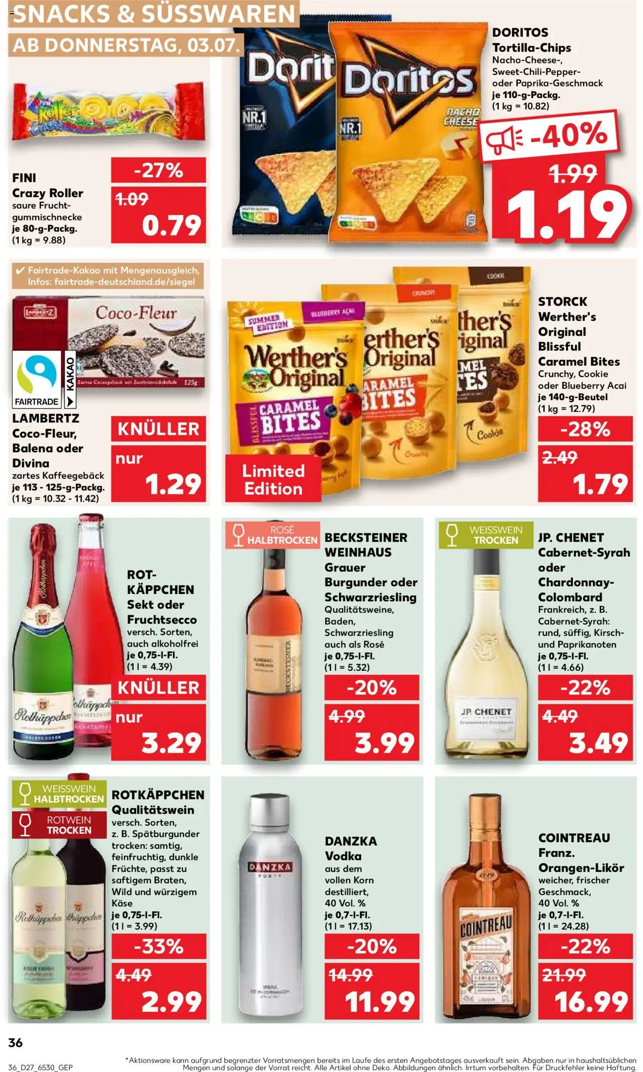 Kaufland Prospekt 	 - gültig ab dem 03.07.2025 | Seite: 36 | Produkte: Weißwein, Rotwein, Rotkäppchen, Chips