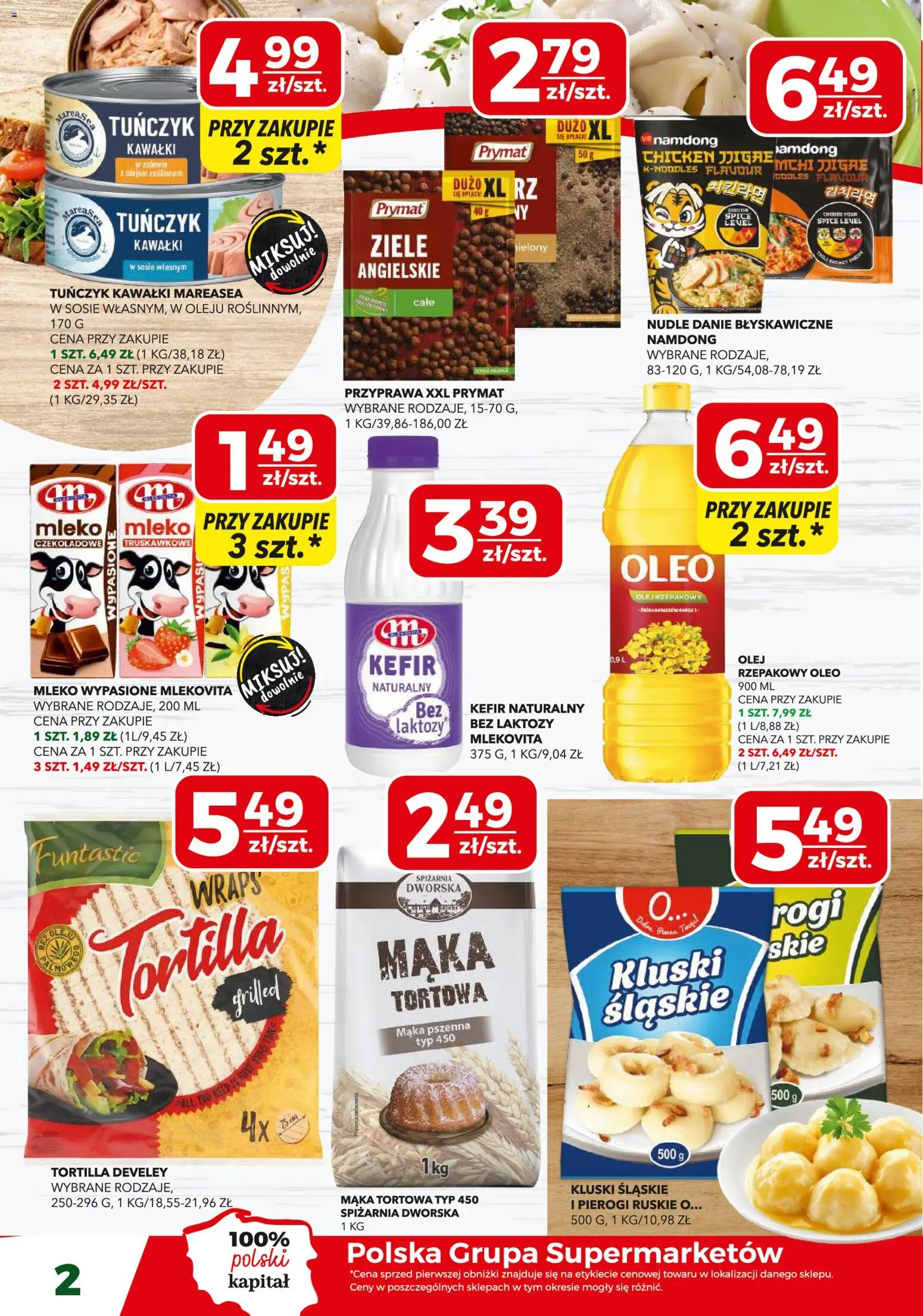 Top Market Gazetka mini od 06.11.2025 | Strona: 2 | Produkty: Olej rzepakowy, Kluski śląskie, Tortilla, Olej