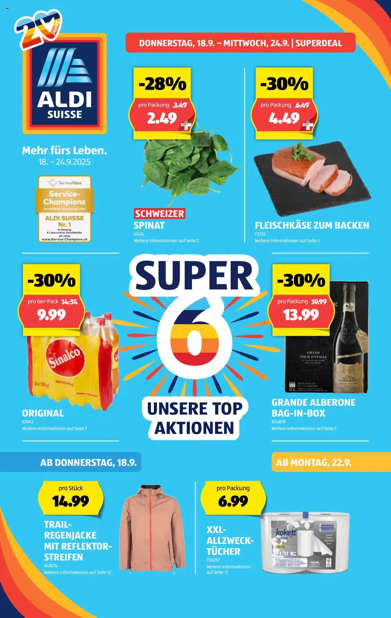Aldi Aktionen – gültig ab 18.09.2025 | Seite: 1 | Produkte: Top, Regenjacke