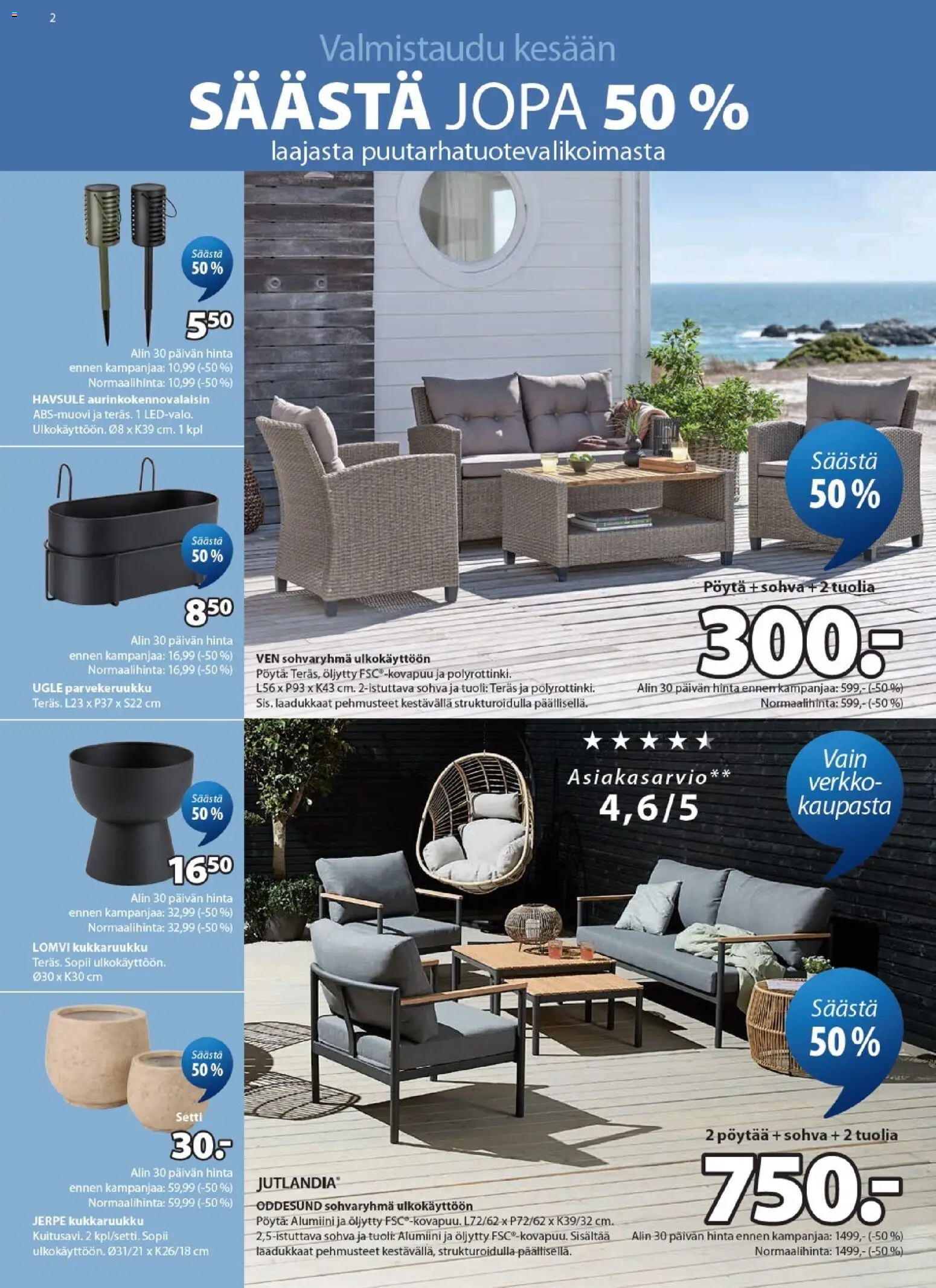 JYSK tarjoukset – voimassa 23.04.2026 alkaen | Sivu: 2 | Tuotteet: Sohva, Pöytä, Sohvaryhmä, Kukkaruukku