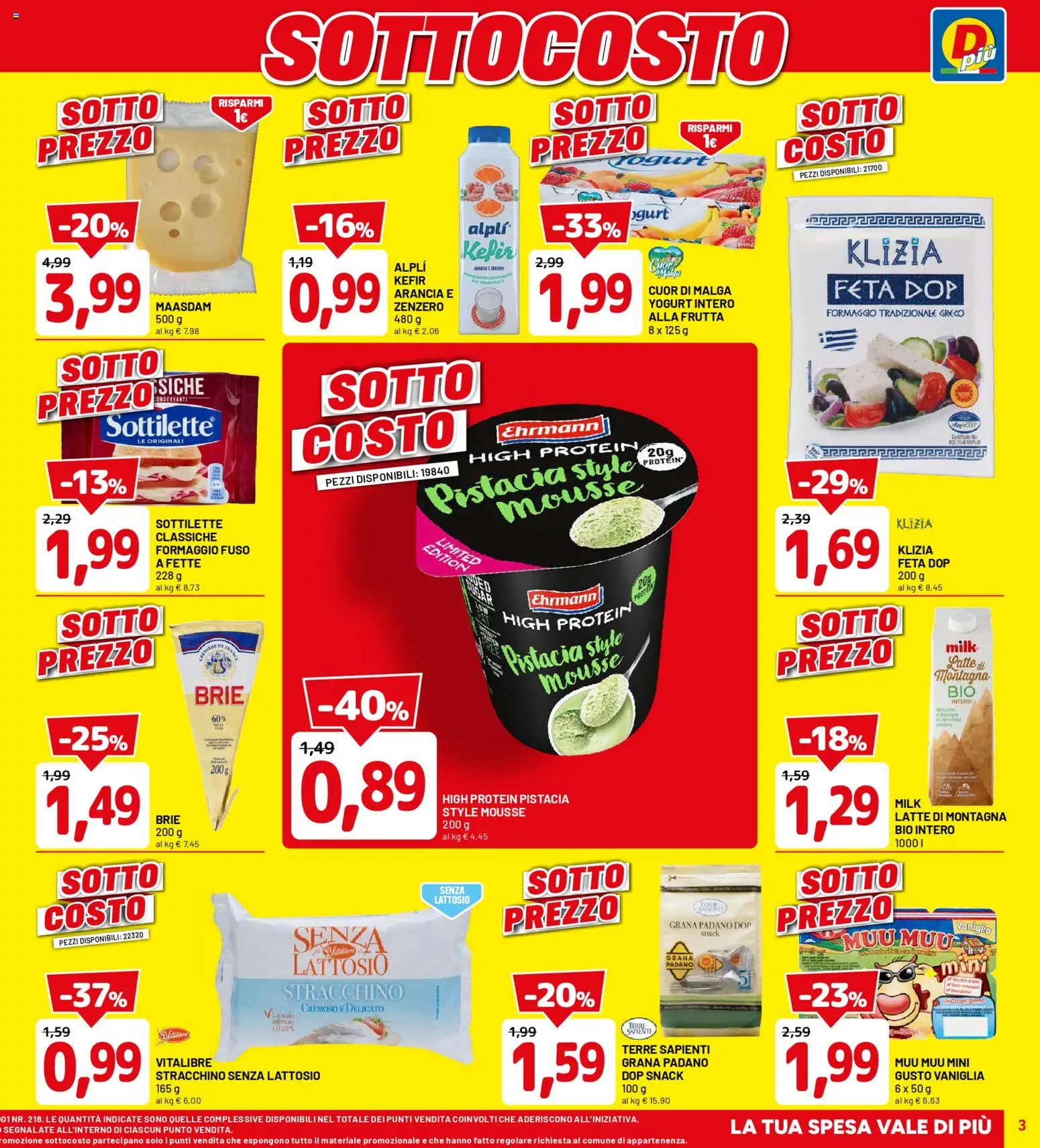 Volantino D Più del 06.11.2025 | Pagina: 3 | Prodotti: Latte, Stracchino, Arancia, Feta