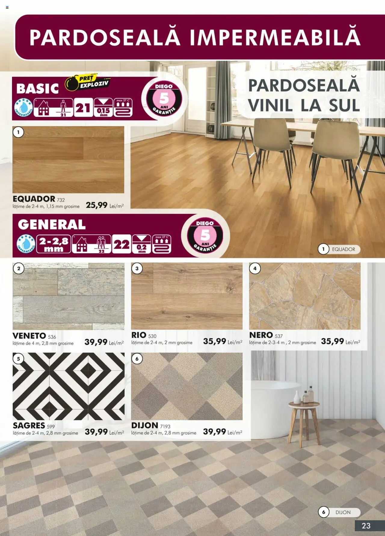 Noul catalog Diego – valabil de la 01.04.2024 | Pagină: 23 | Produse: Pardoseală