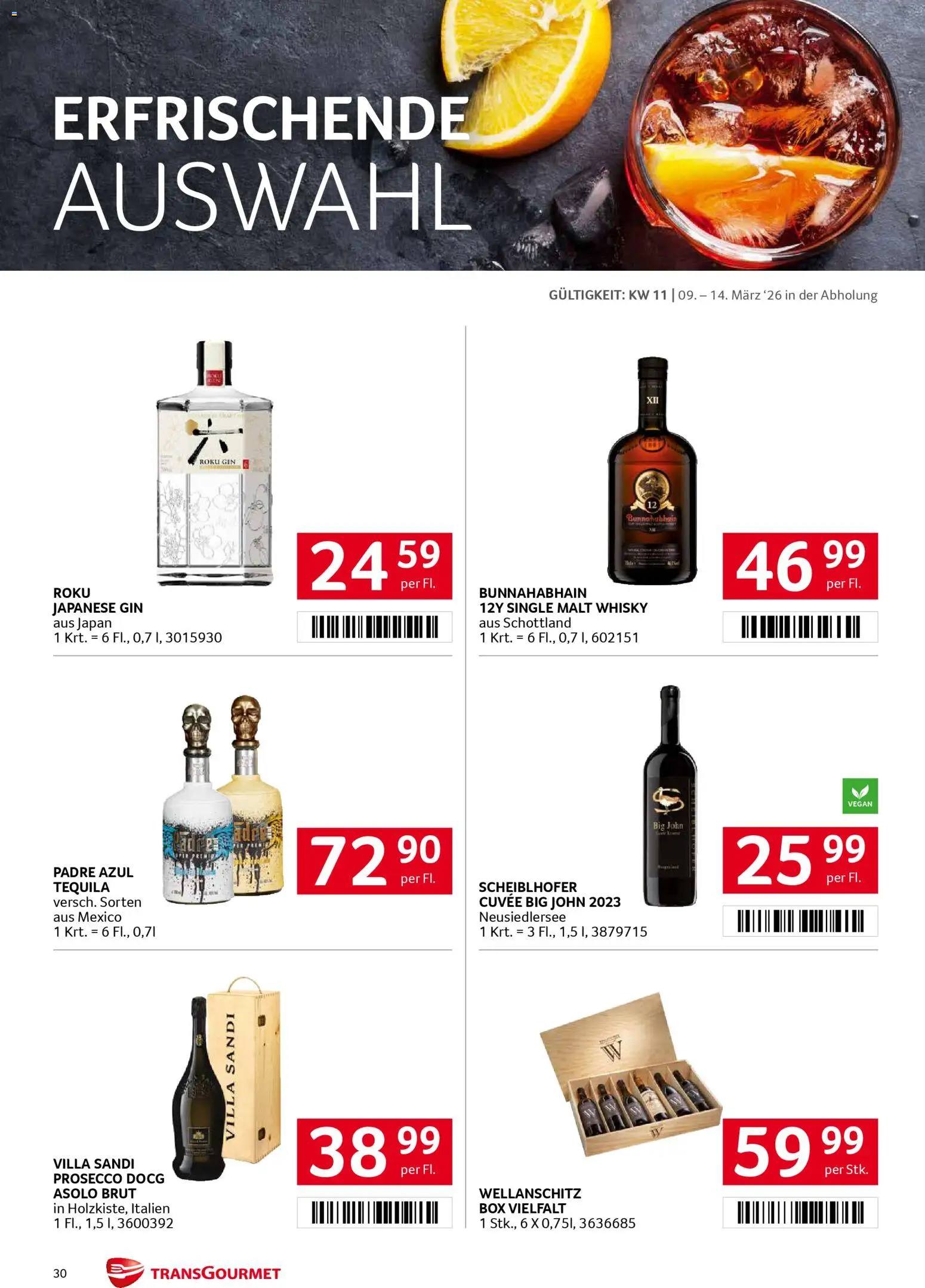 Transgourmet Flugblatt gültig ab 08.03.2026 | Seite: 30 | Produkte: Gin, Box