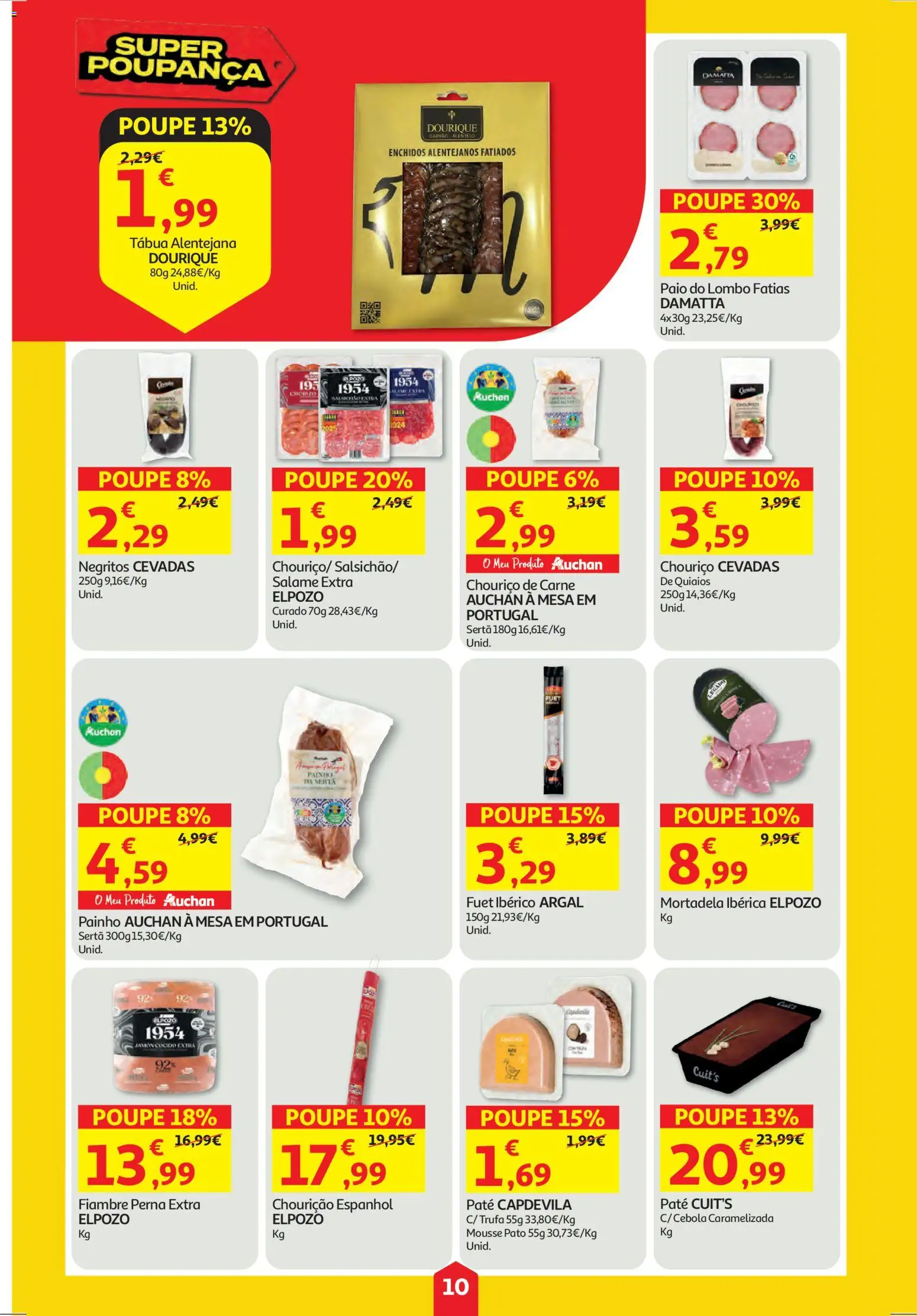 Auchan folheto │ válido de 25.12.2025 | Página: 10 | Produtos: Mortadela, Tábua, Lombo, Carne