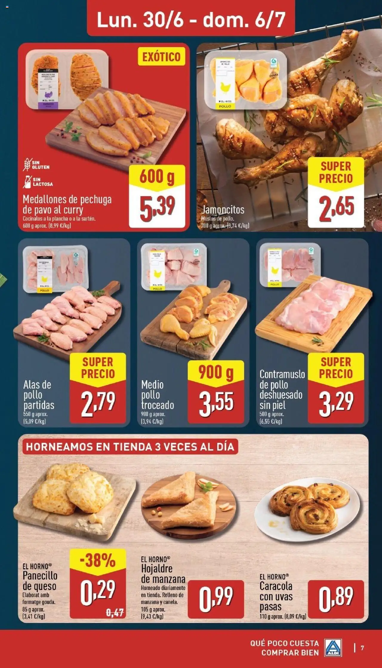 Aldi folleto Península │ válido desde el 30.06.2025 | Página: 7 | Productos: Medallones, Queso, Τζίντζερ, Manzana